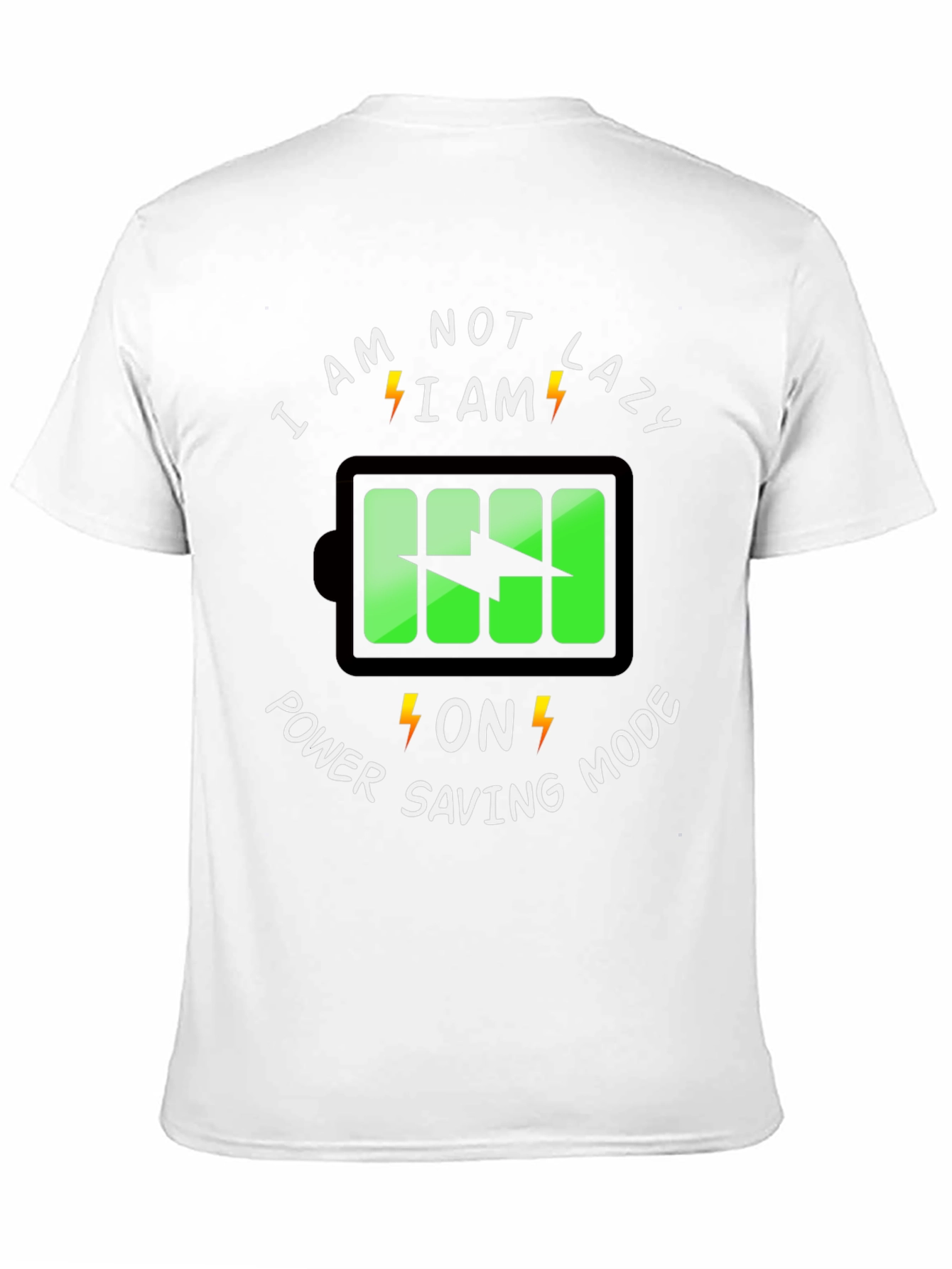 Power Saving Mode Graphic Tee - Funny Lazy T-Shirt