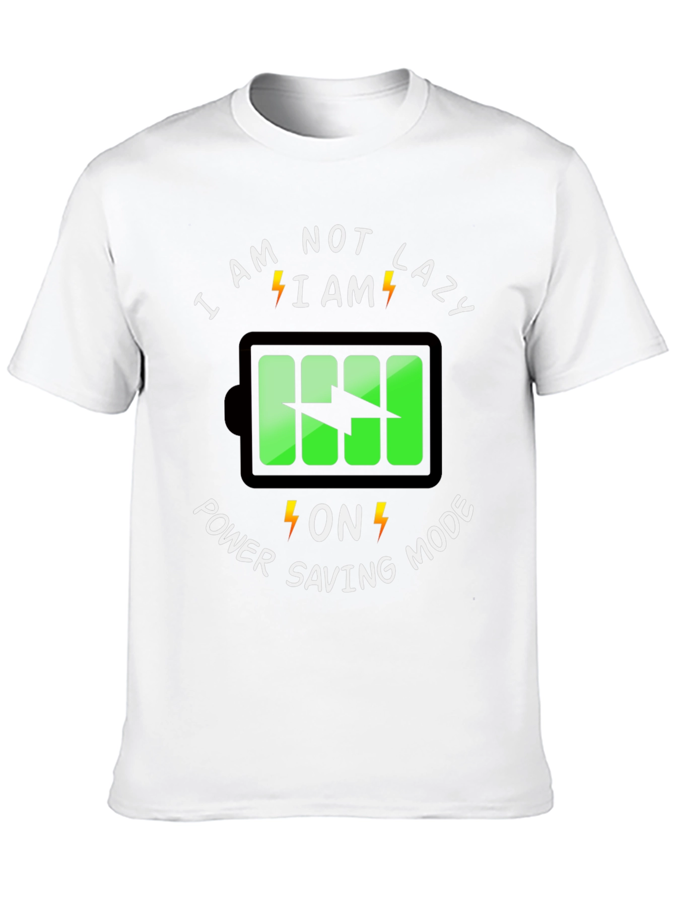 Power Saving Mode Graphic Tee - Funny Lazy T-Shirt