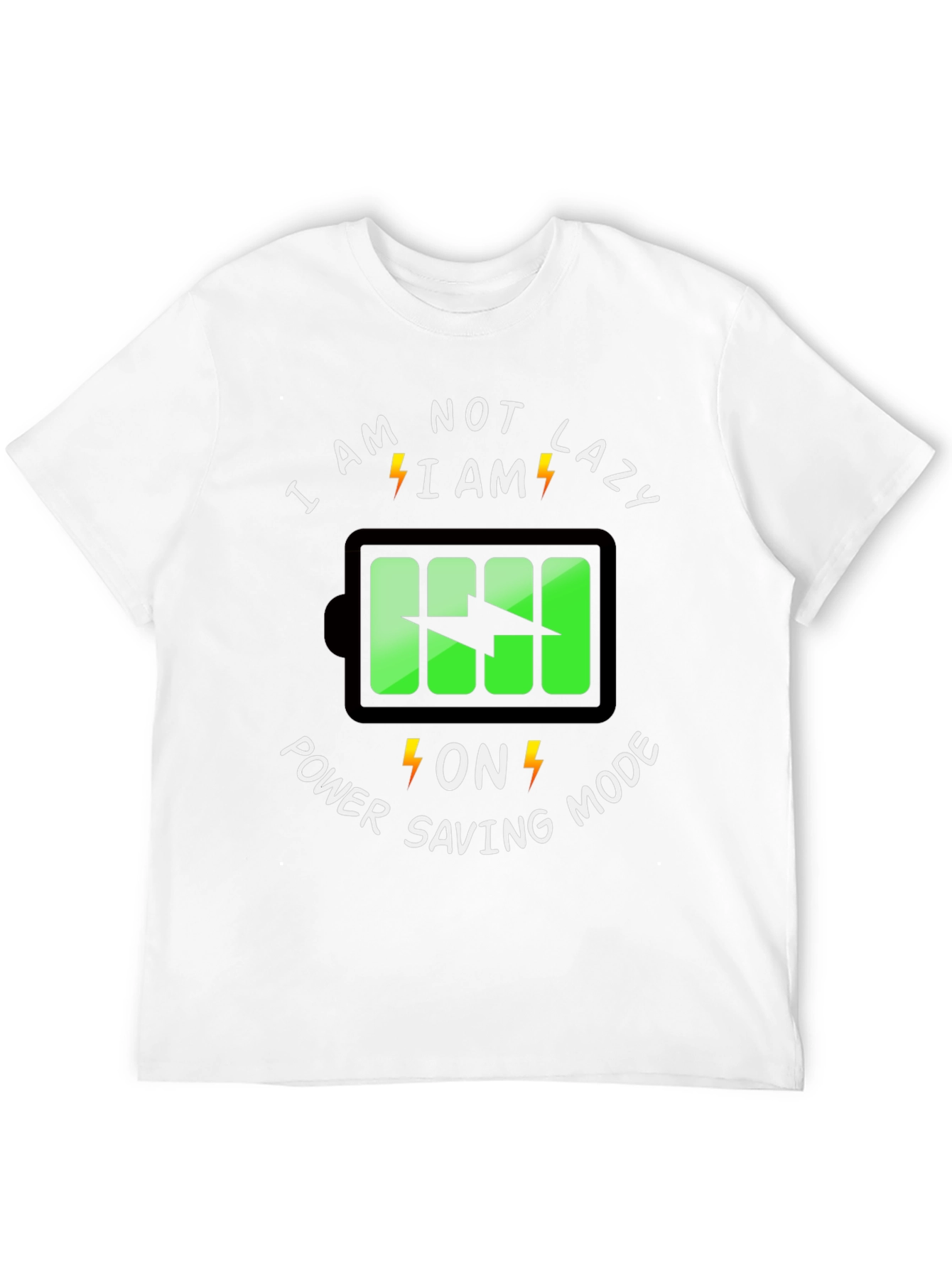 Power Saving Mode Graphic Tee - Funny Lazy T-Shirt