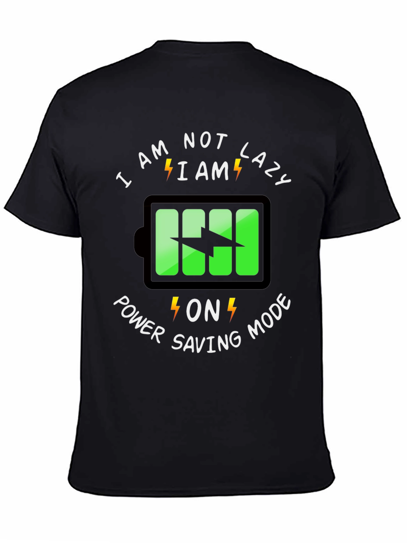 Power Saving Mode Graphic Tee - Funny Lazy T-Shirt