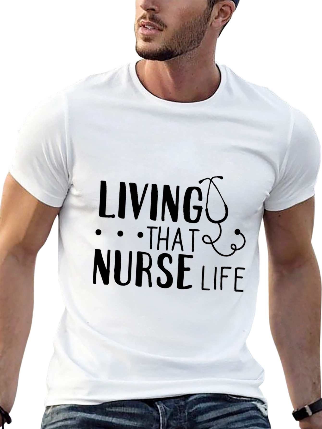 Living That Nurse Life Black Graphic Tee