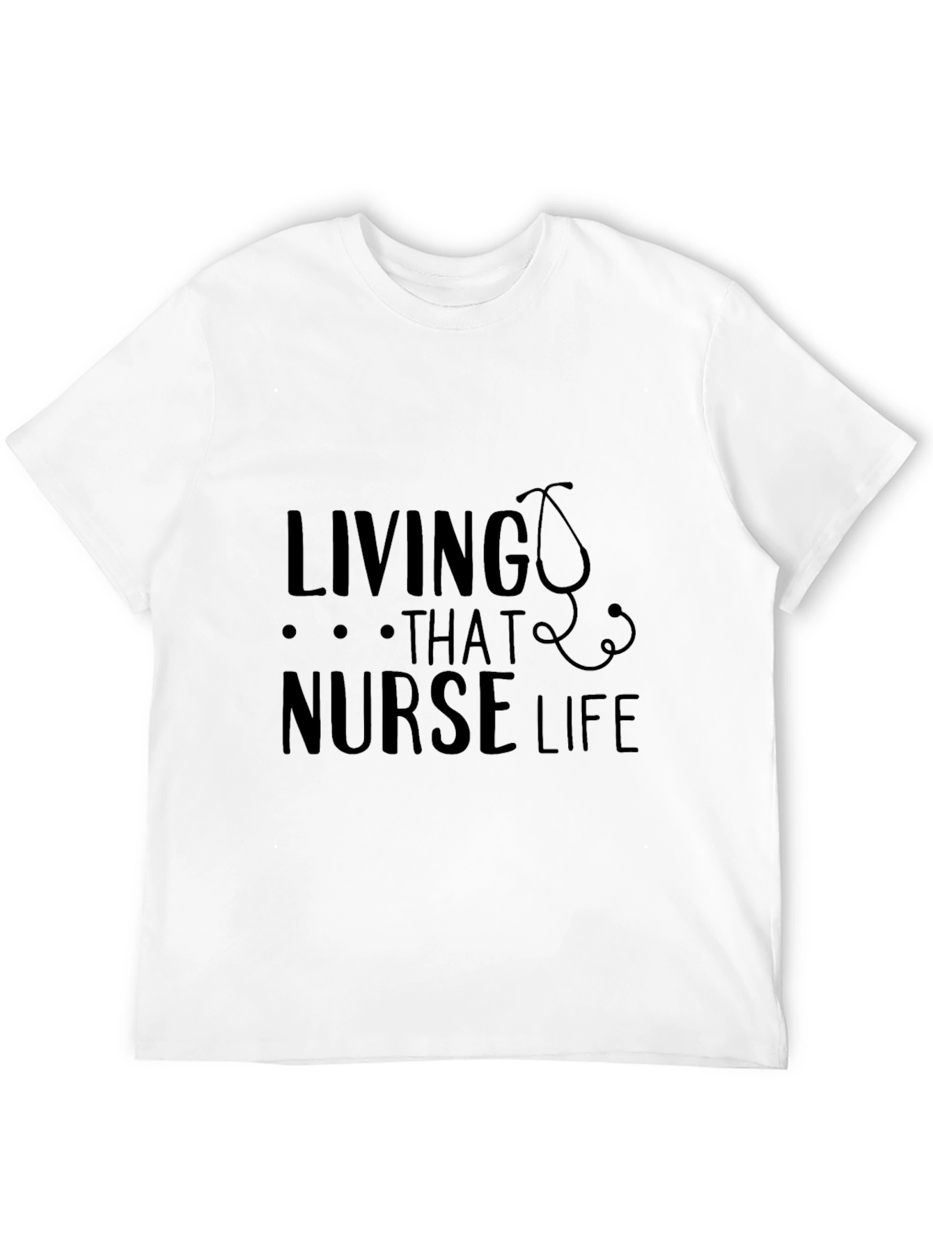 Living That Nurse Life Black Graphic Tee