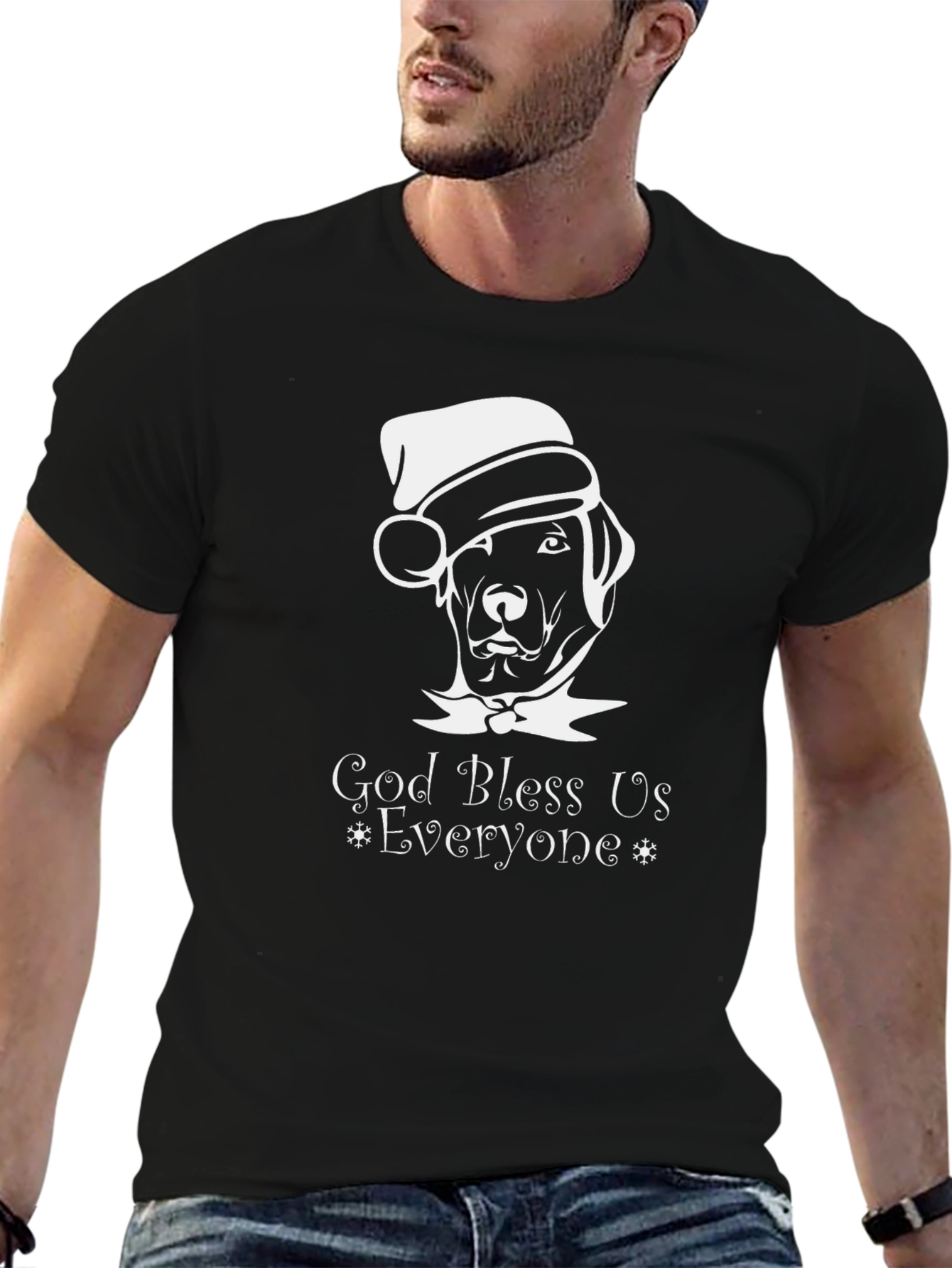 God Bless Us Everyone Christmas Dog T-Shirt