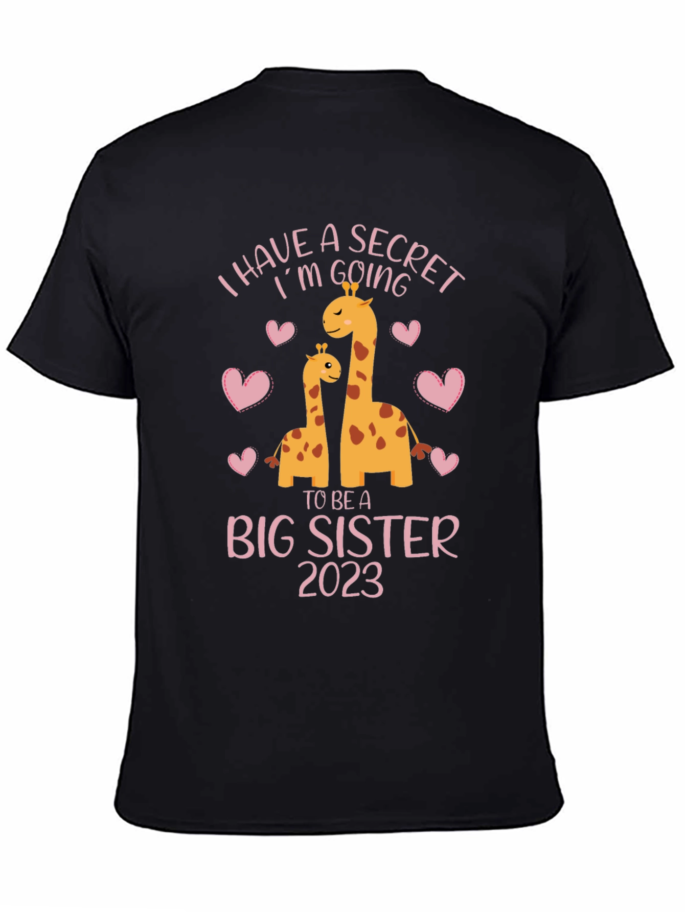 Big Sister 2023 Giraffe Pregnancy Announcement T-Shirt