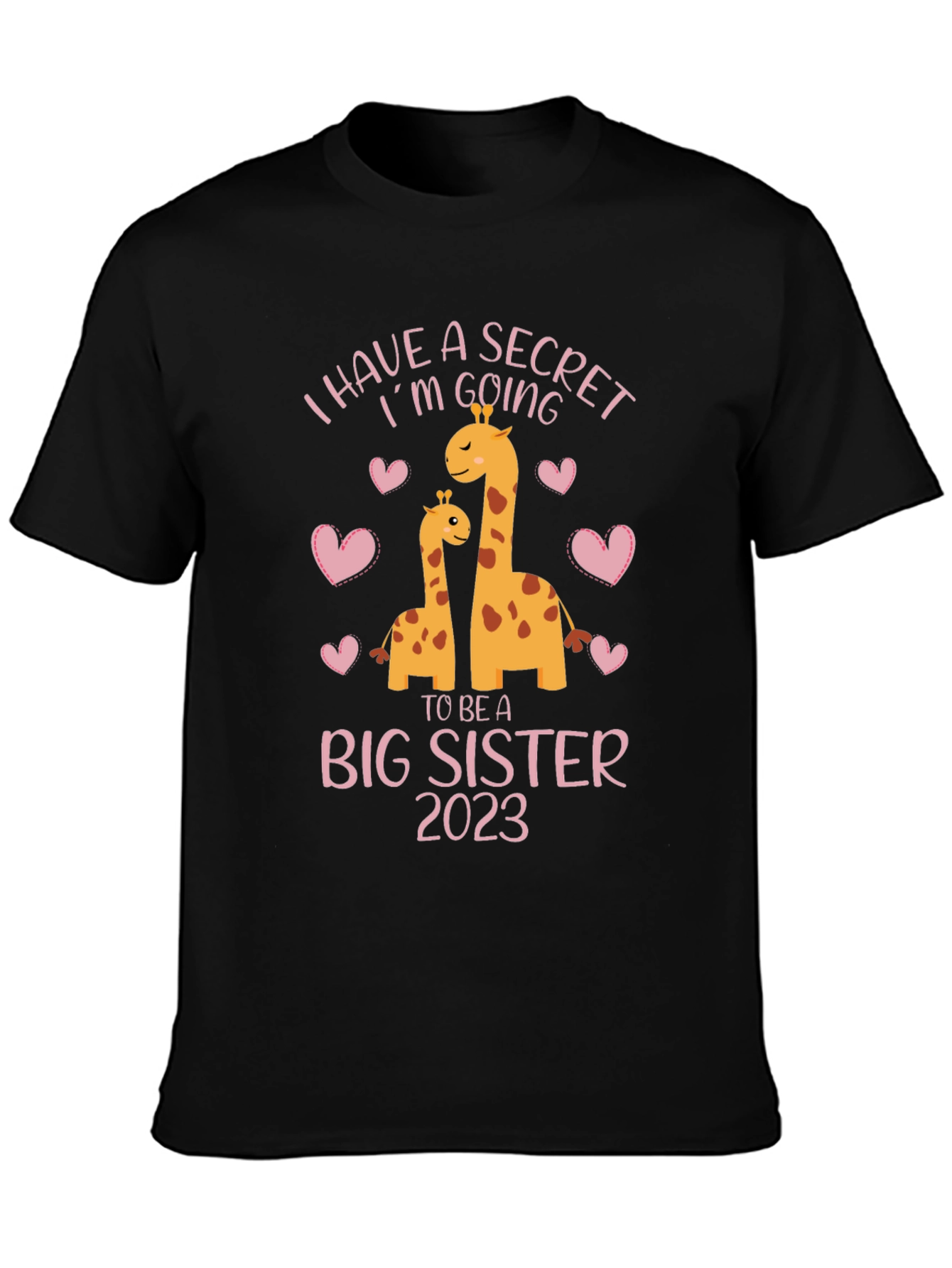 Big Sister 2023 Giraffe Pregnancy Announcement T-Shirt