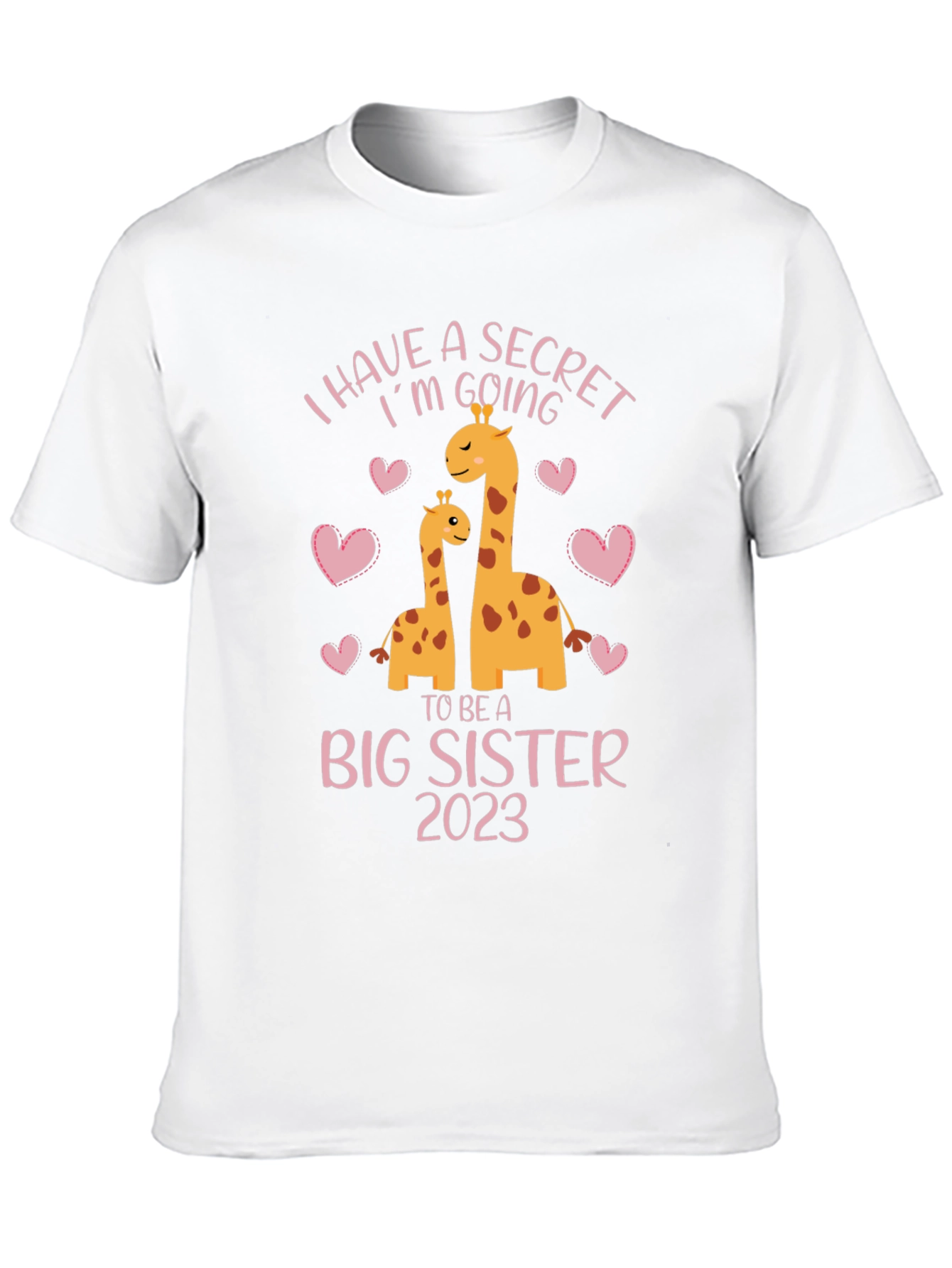 Big Sister 2023 Giraffe Pregnancy Announcement T-Shirt