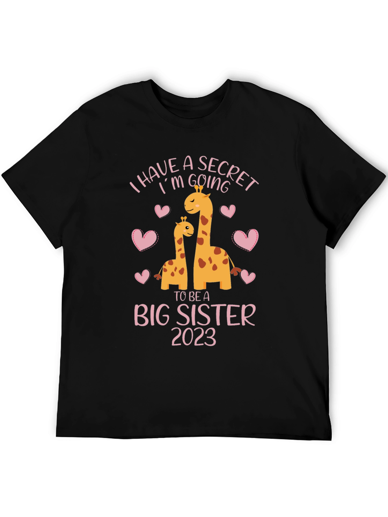 Big Sister 2023 Giraffe Pregnancy Announcement T-Shirt