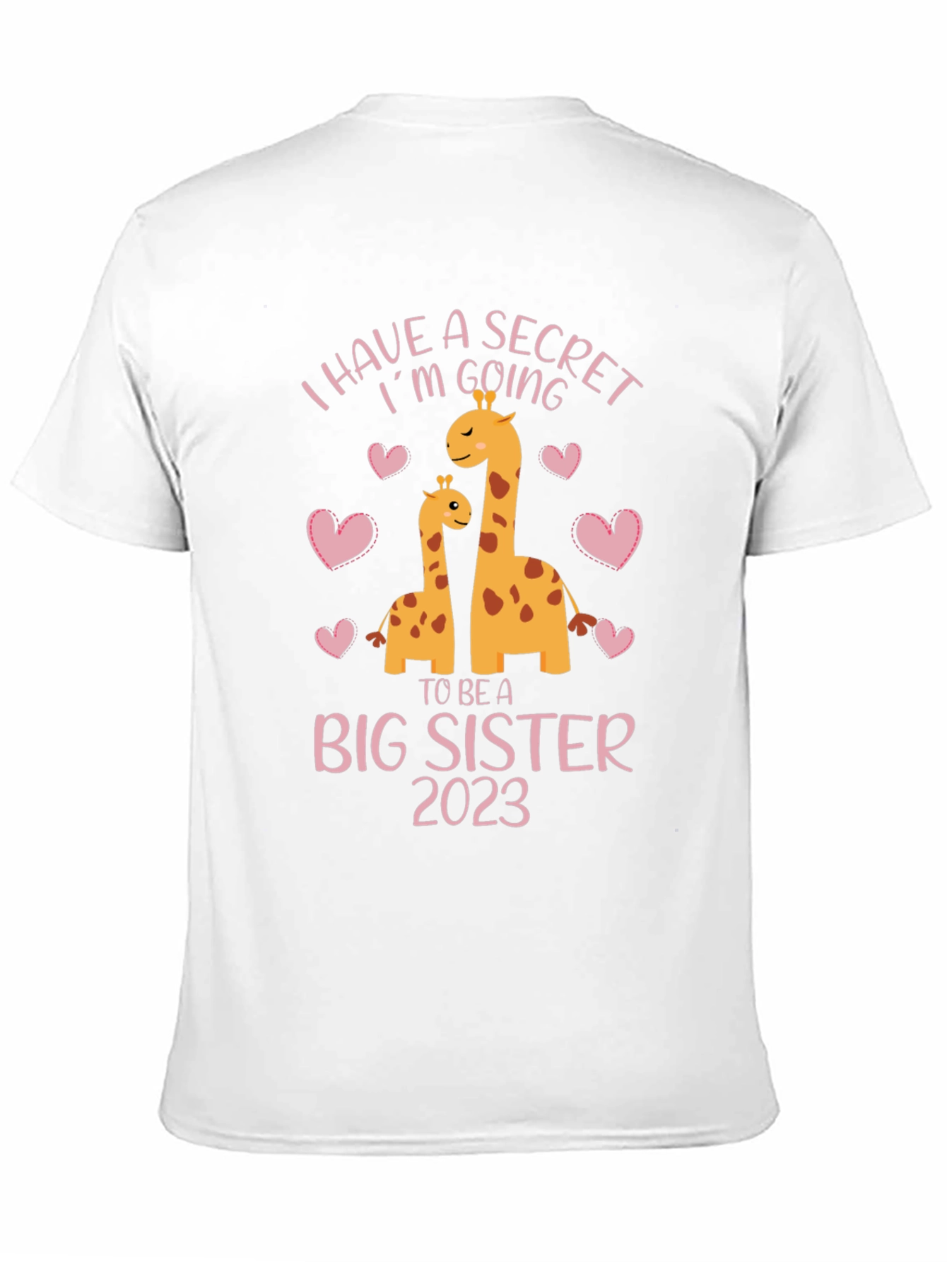 Big Sister 2023 Giraffe Pregnancy Announcement T-Shirt