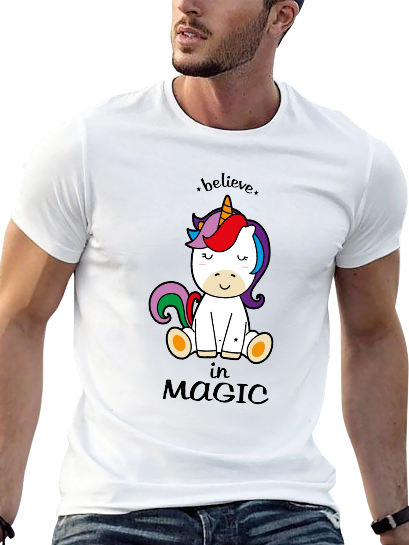 Believe in Magic Unicorn Graphic T-Shirt
