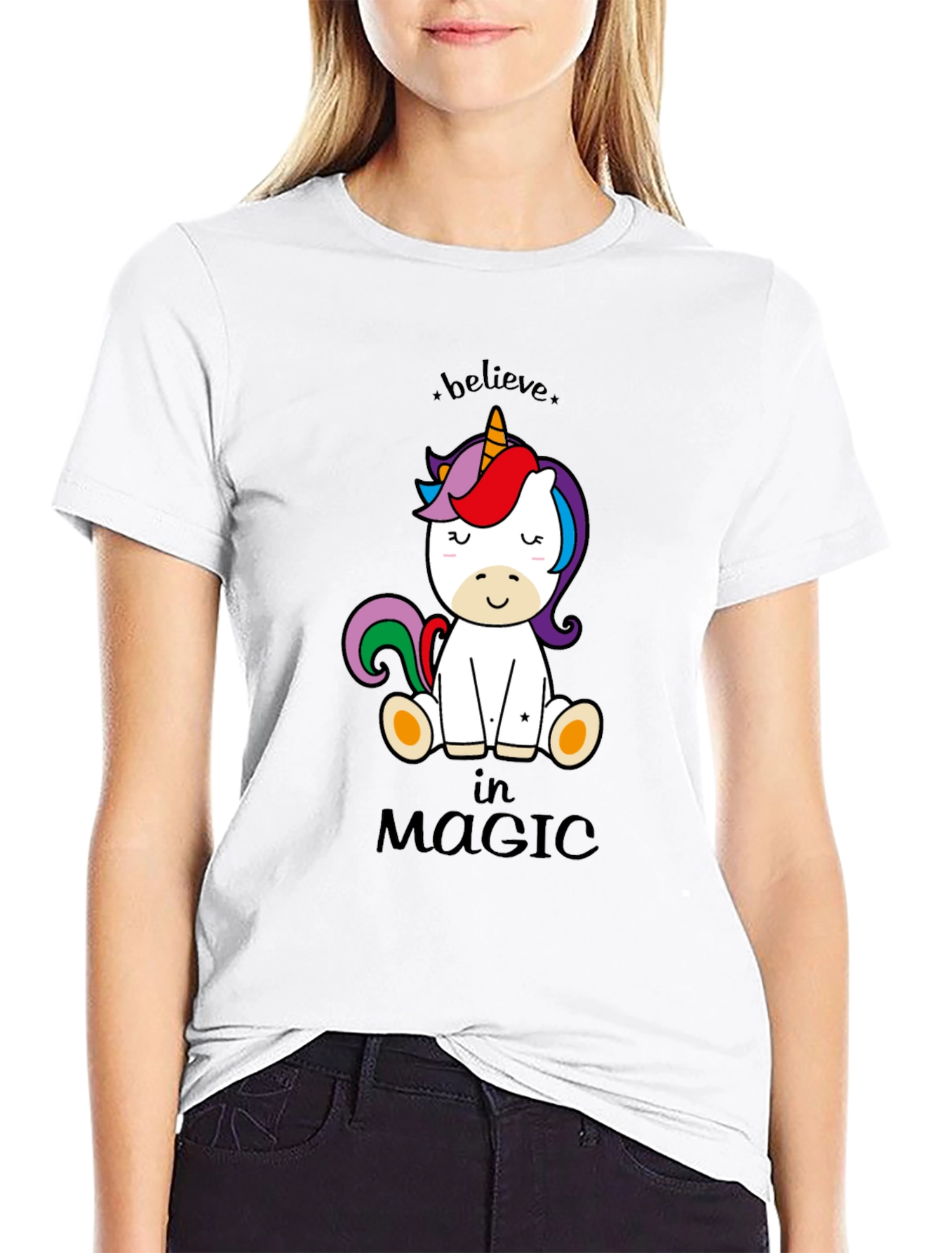 Believe in Magic Unicorn Graphic T-Shirt