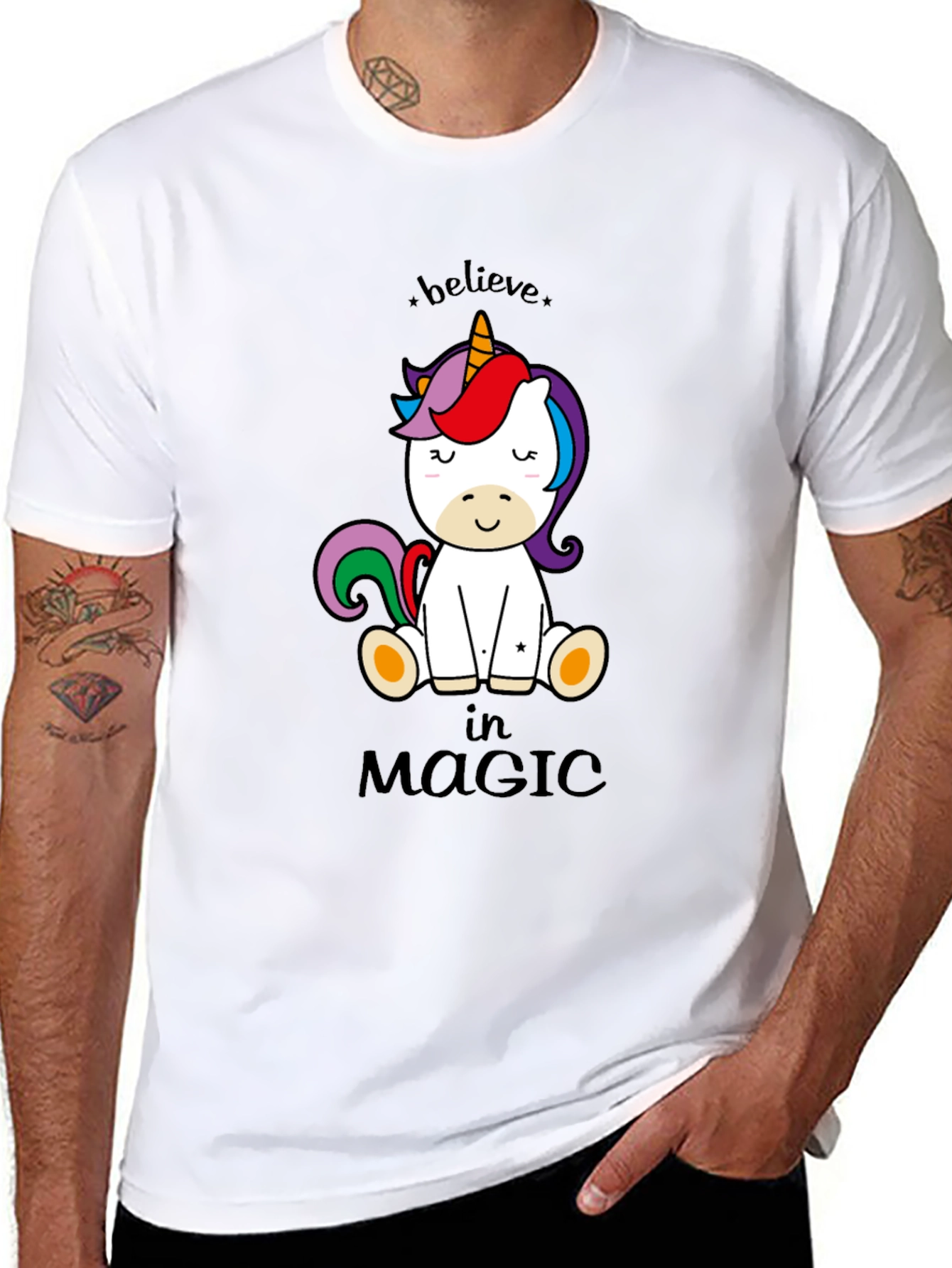 Believe in Magic Unicorn Graphic T-Shirt
