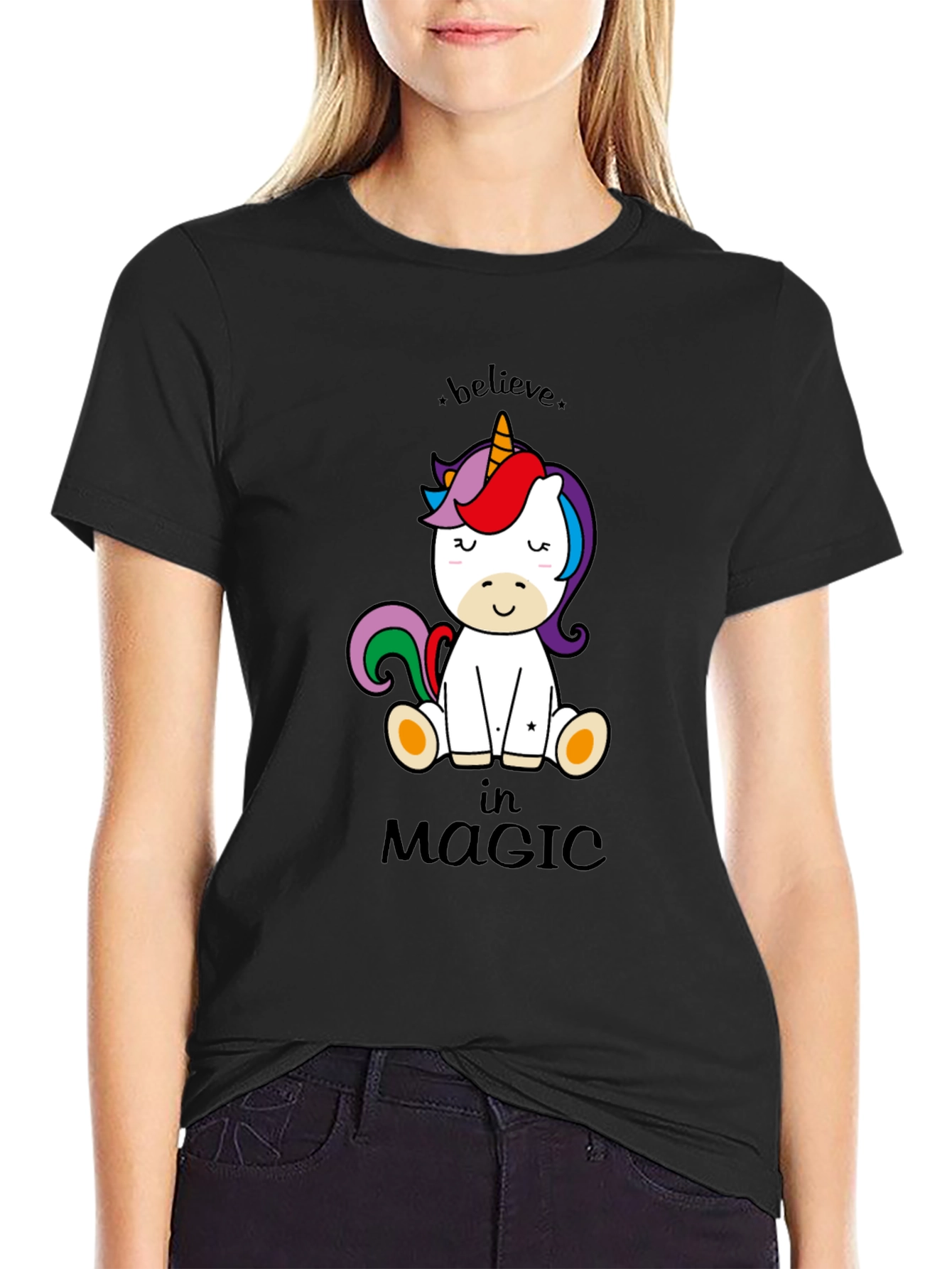 Believe in Magic Unicorn Graphic T-Shirt
