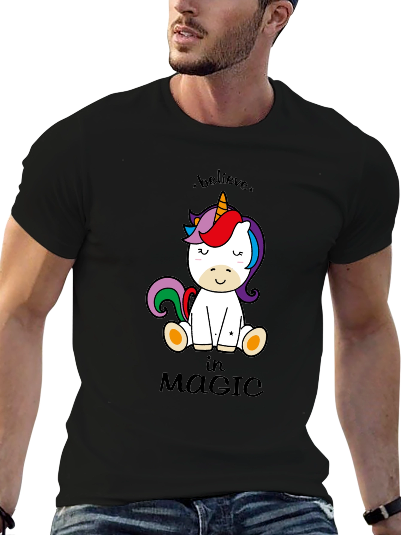Believe in Magic Unicorn Graphic T-Shirt