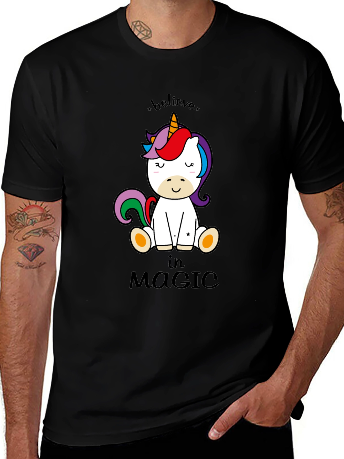 Believe in Magic Unicorn Graphic T-Shirt