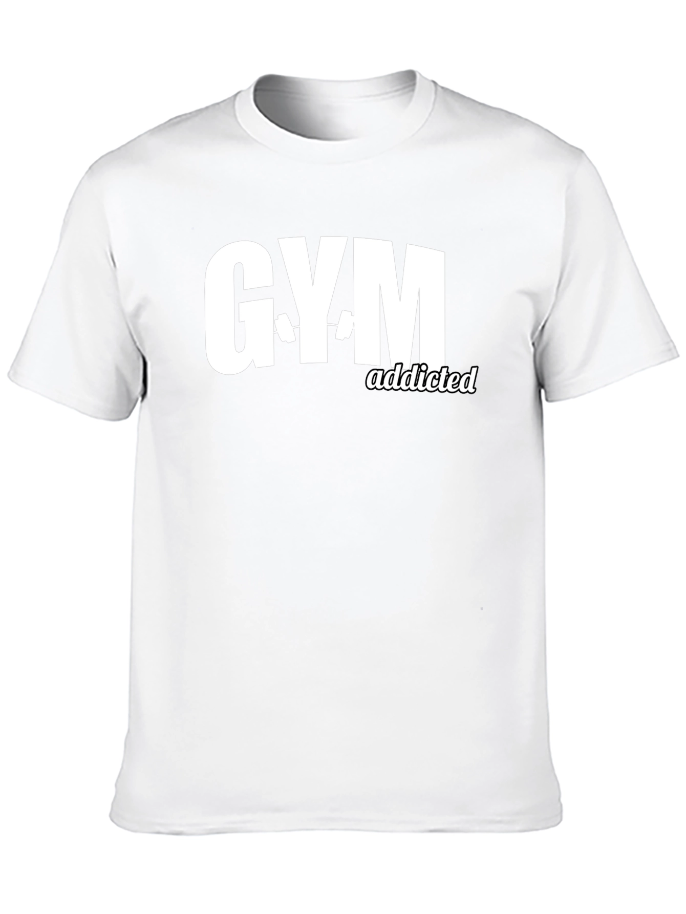 Gym Addicted Black T-Shirt Workout Fitness Tee
