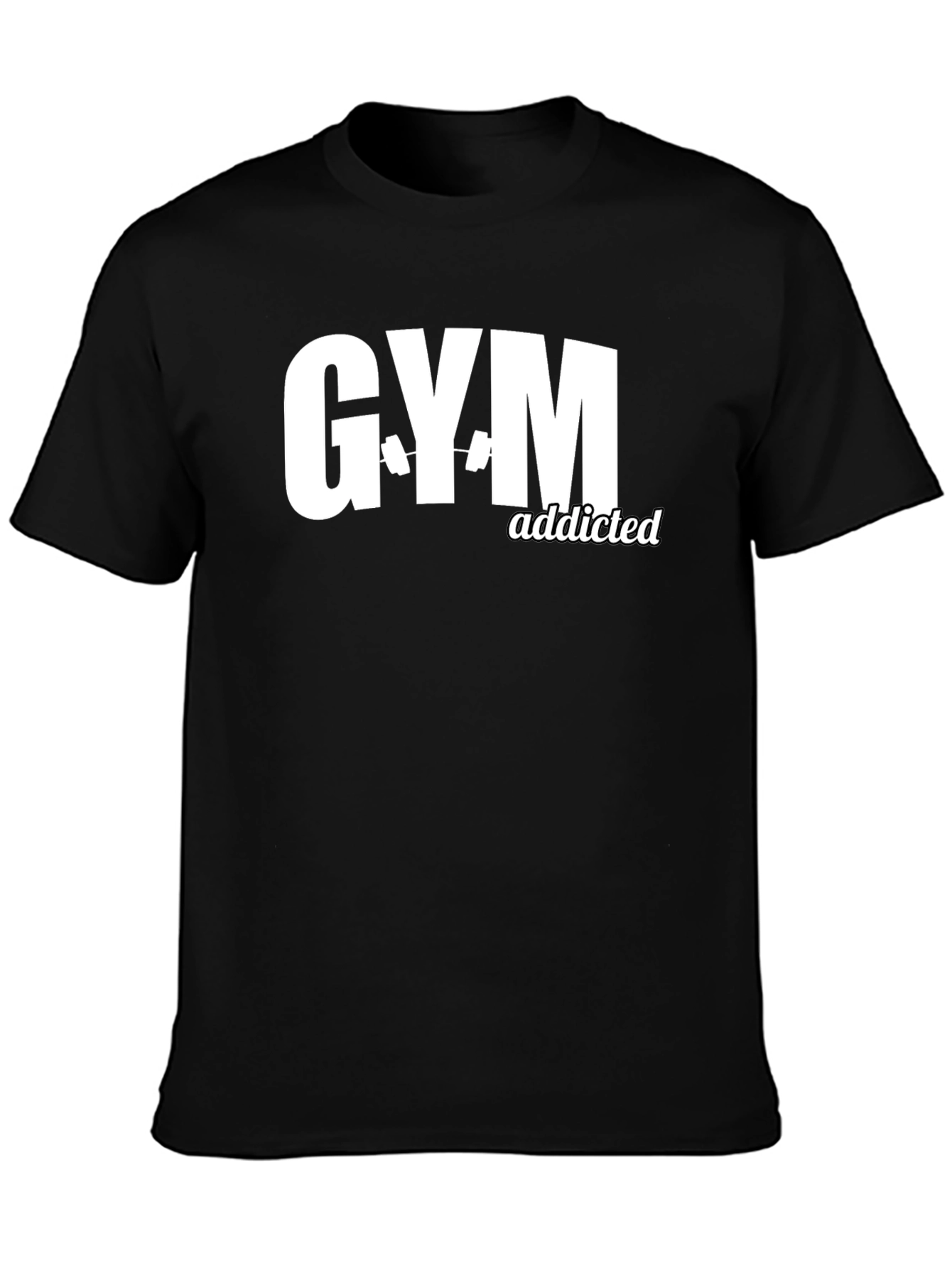 Gym Addicted Black T-Shirt Workout Fitness Tee