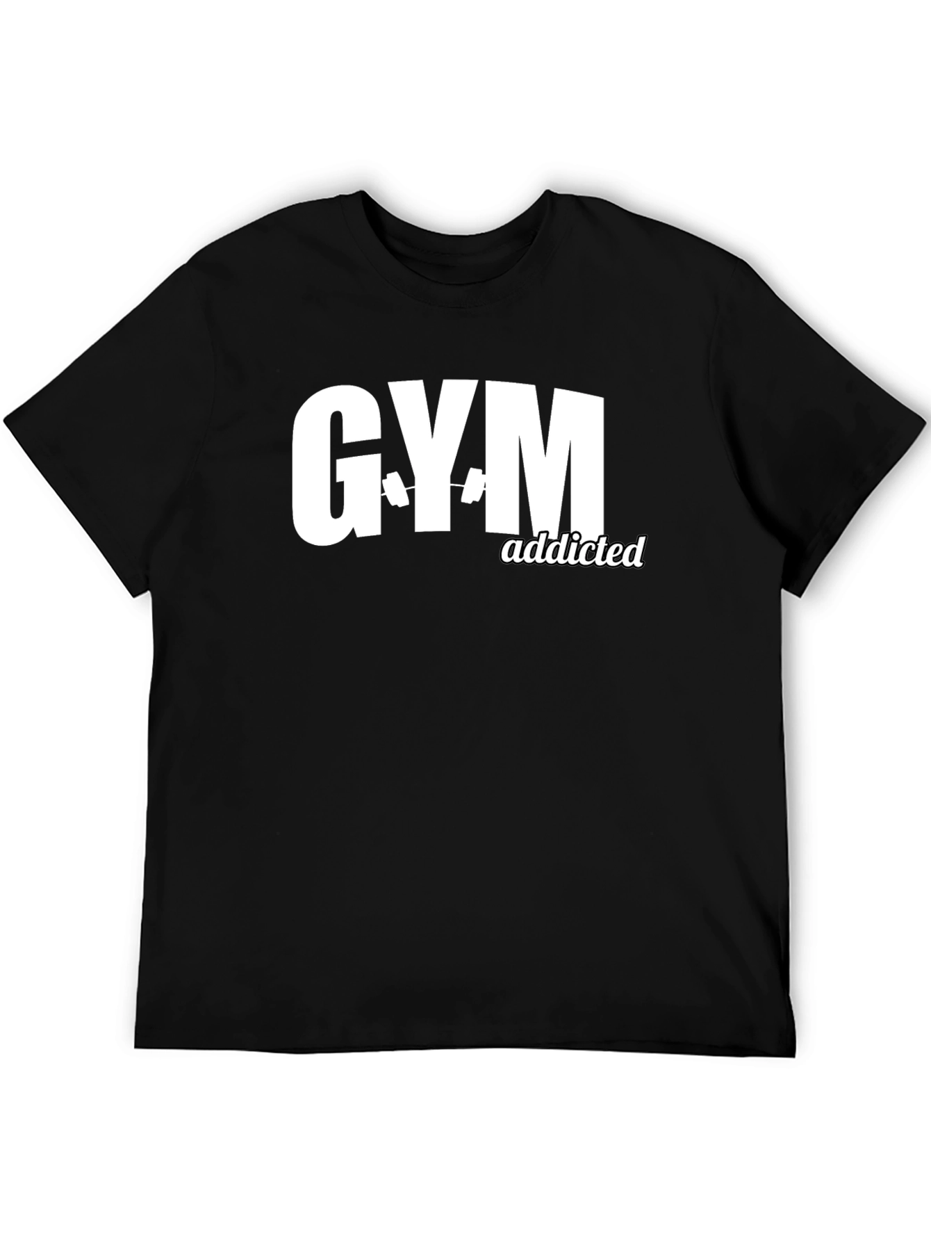 Gym Addicted Black T-Shirt Workout Fitness Tee