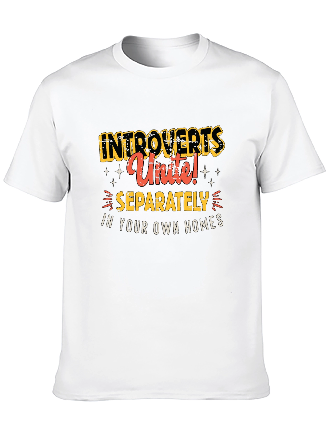 Introvert Unite T-Shirt - Black Crew Neck Tee