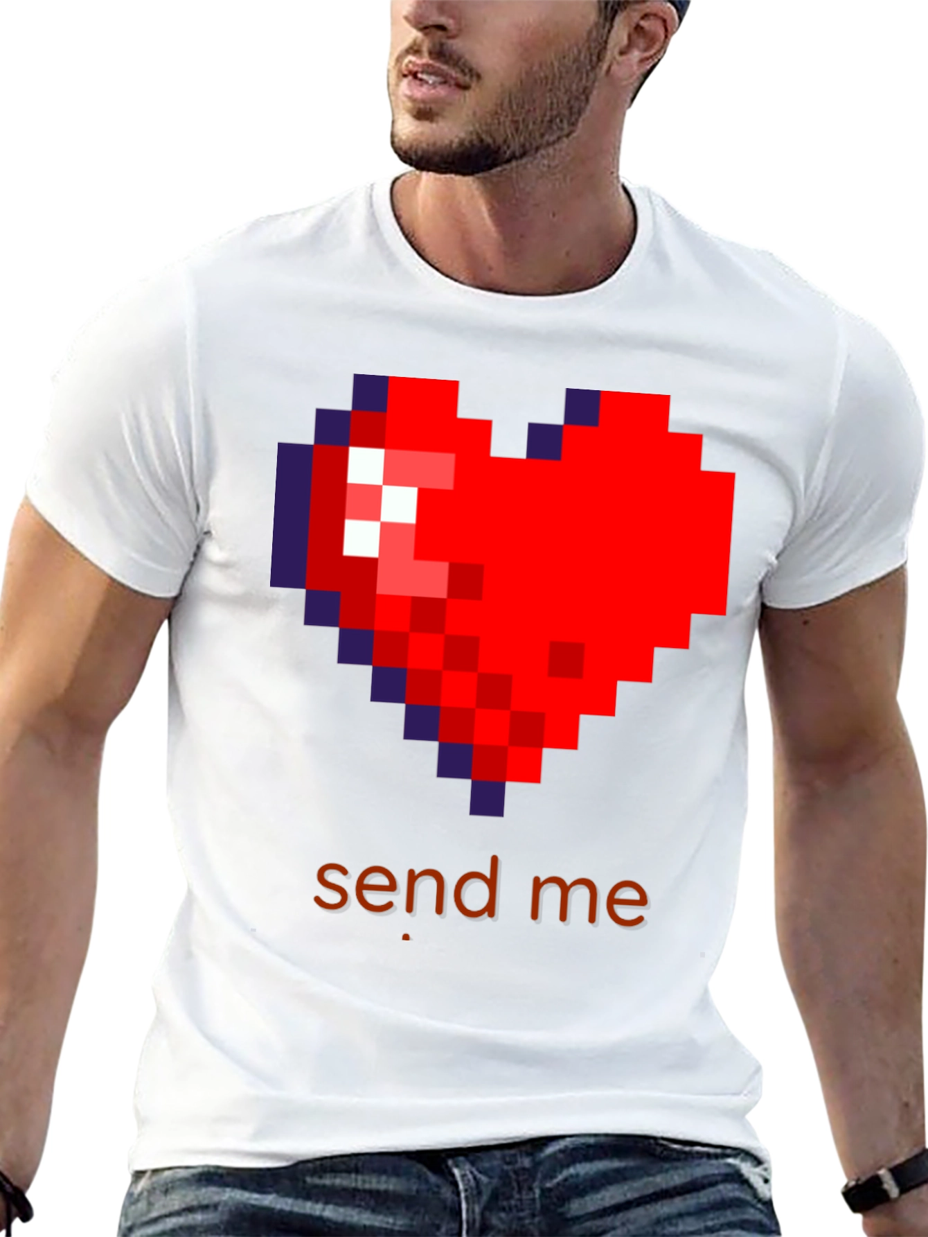 Pixel Heart Send Me T-Shirt - Gamer Love Tee