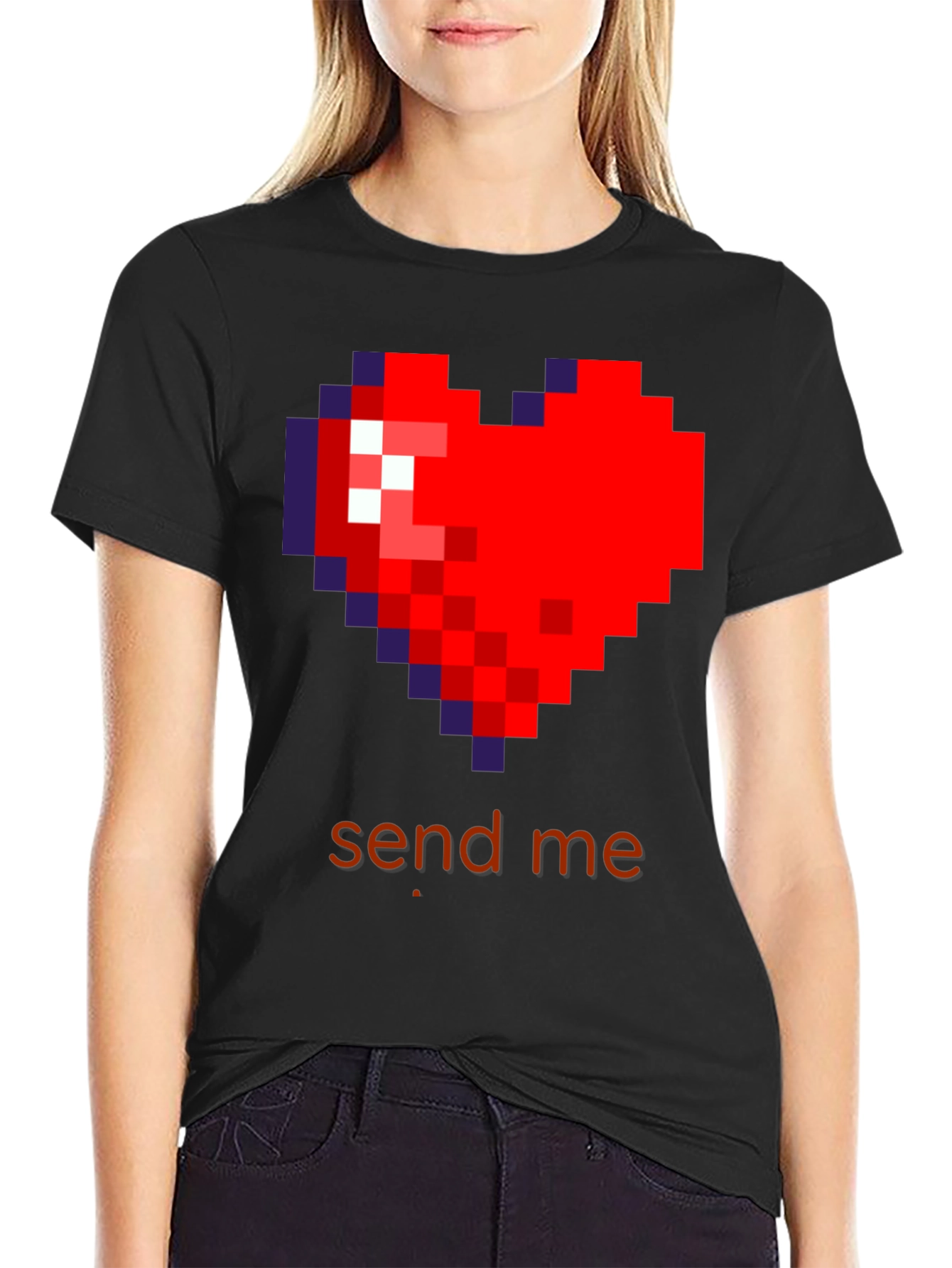 Pixel Heart Send Me T-Shirt - Gamer Love Tee