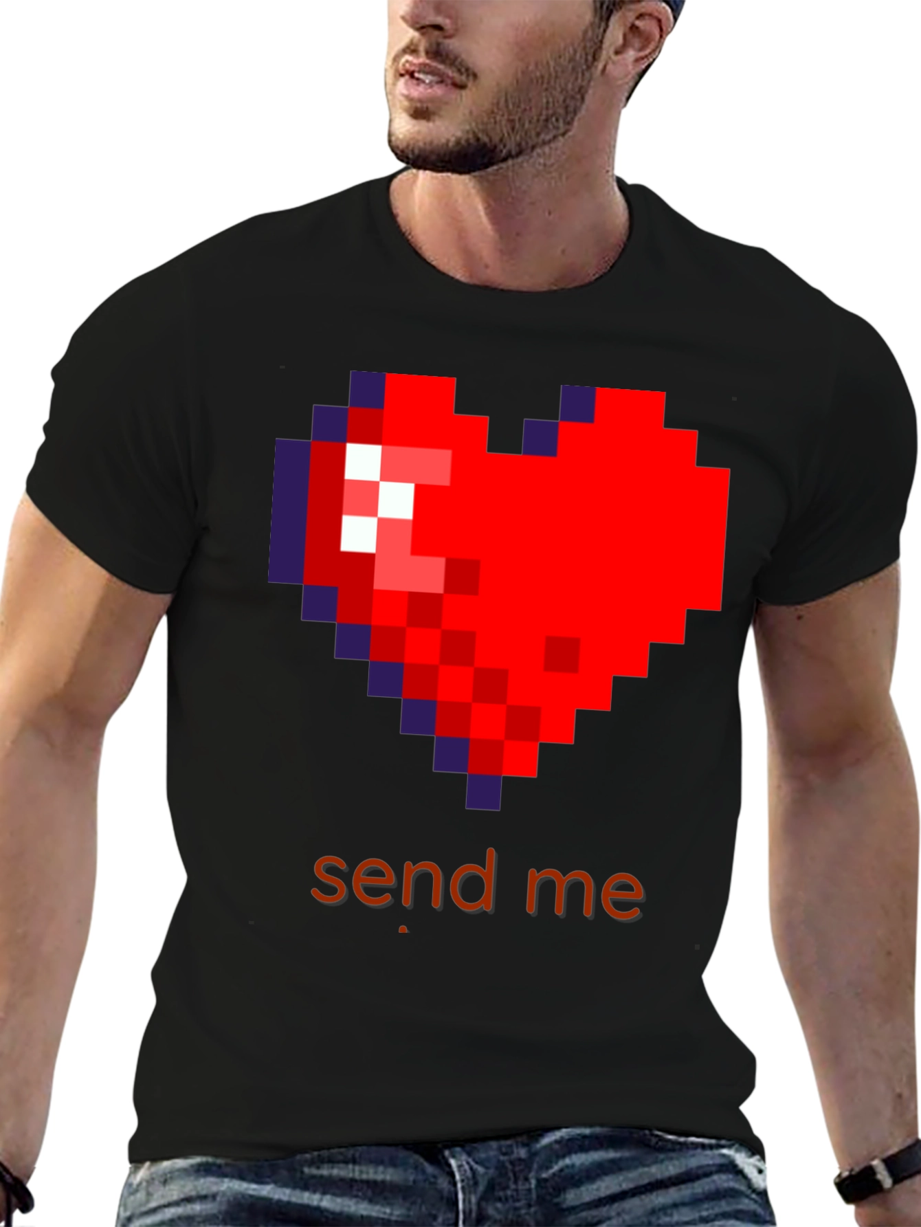 Pixel Heart Send Me T-Shirt - Gamer Love Tee