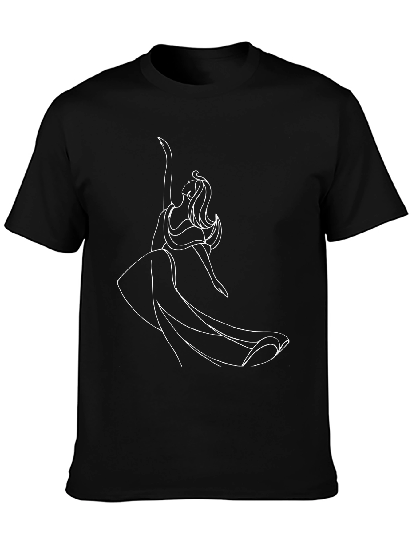 Dancing Woman Graphic Tee - Black Casual Shirt