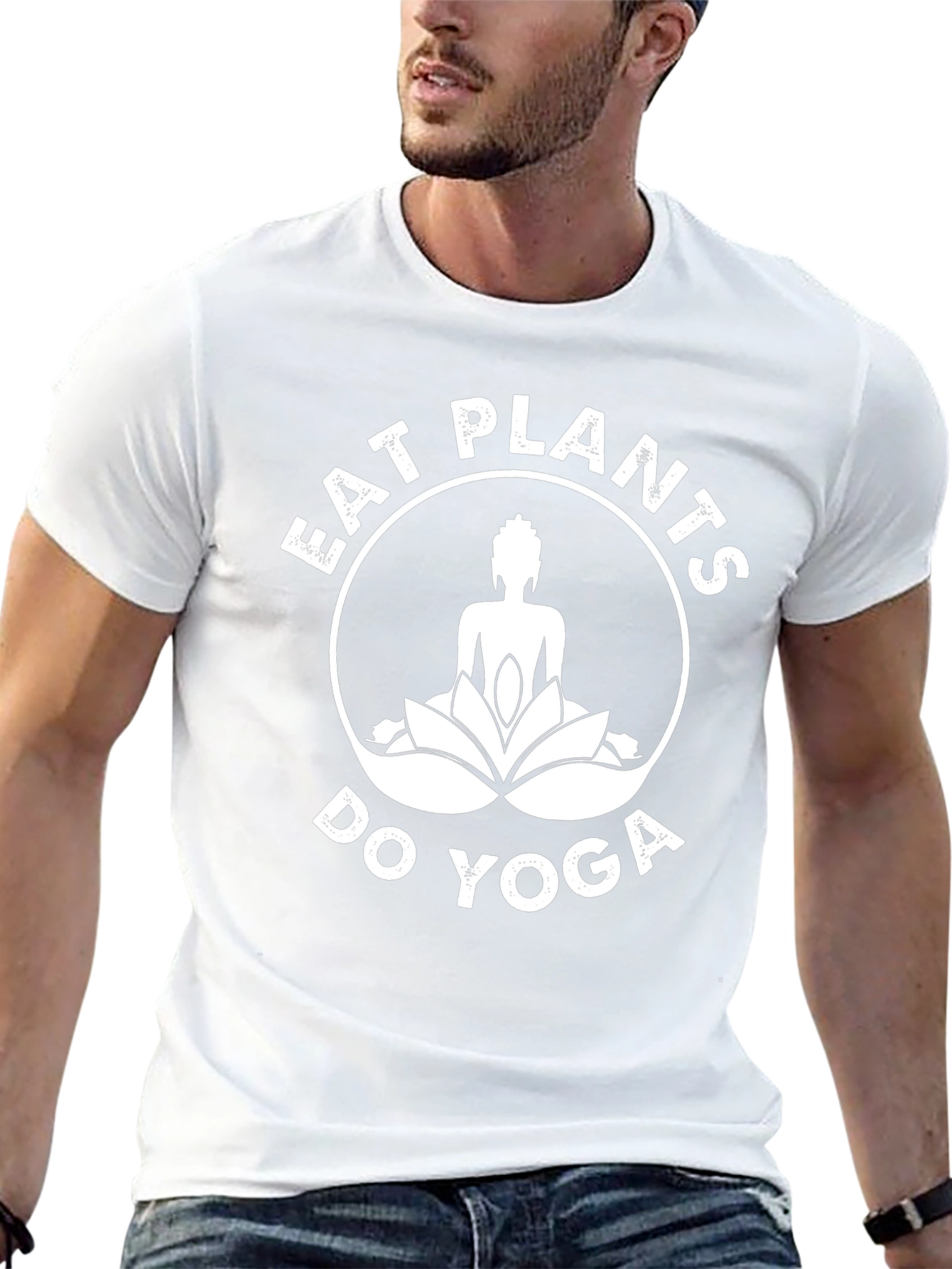 Eat Plants Do Yoga T-Shirt - Black Graphic Tee