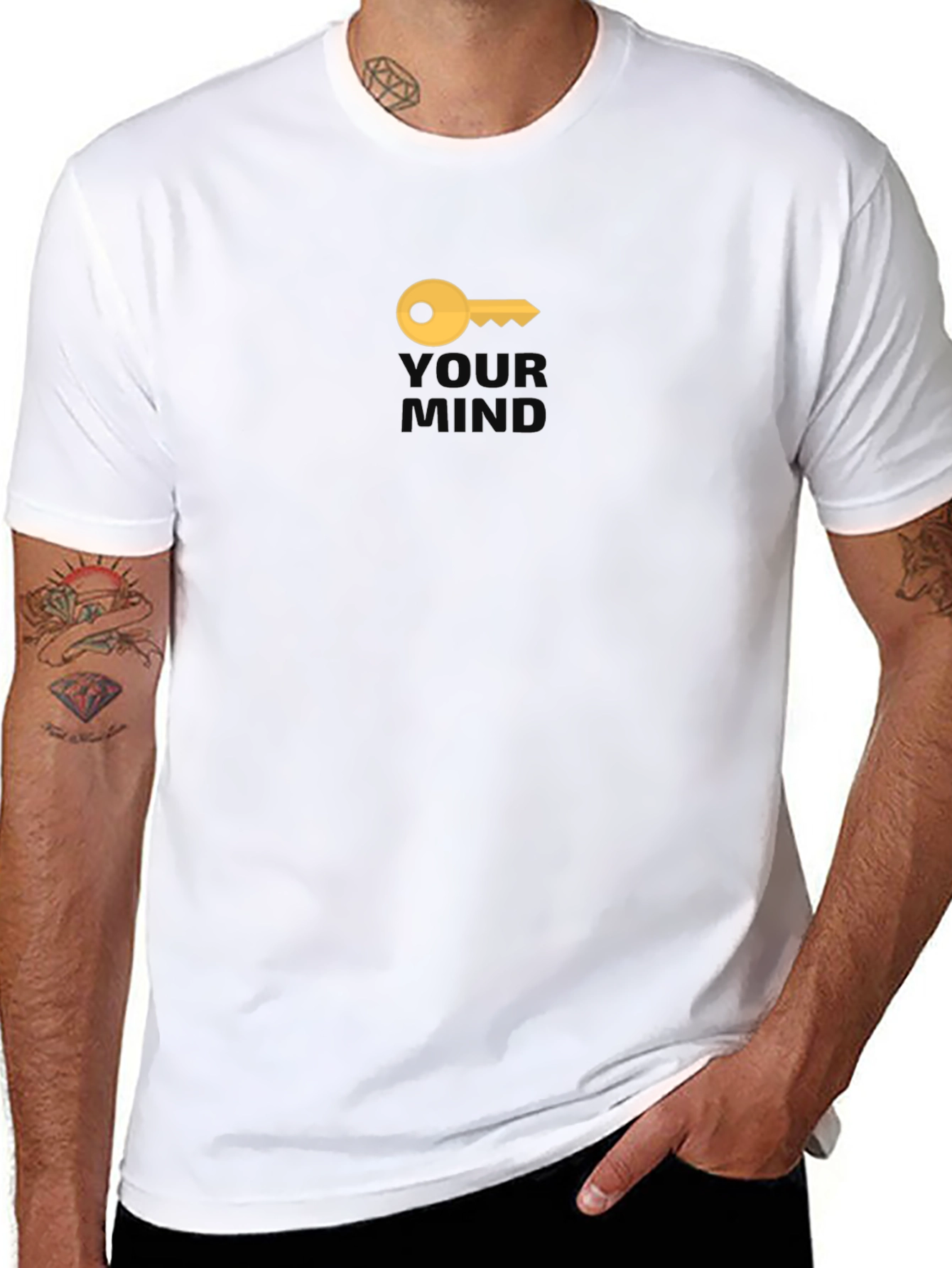 Unlock Your Mind T-Shirt - Black Cotton Blend Tee