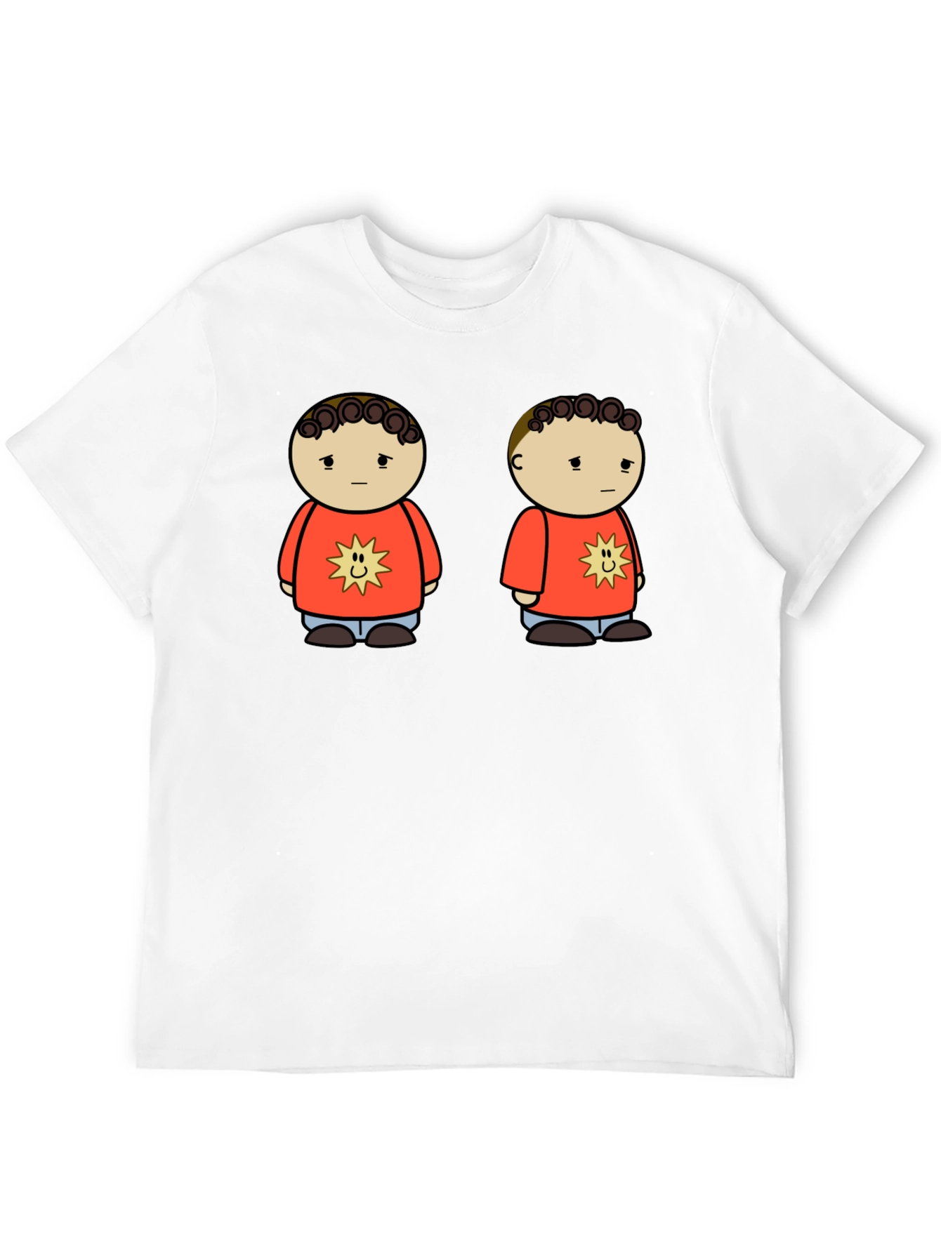 Cartoon Character Graphic Tee - Unisex Black T-Shirt