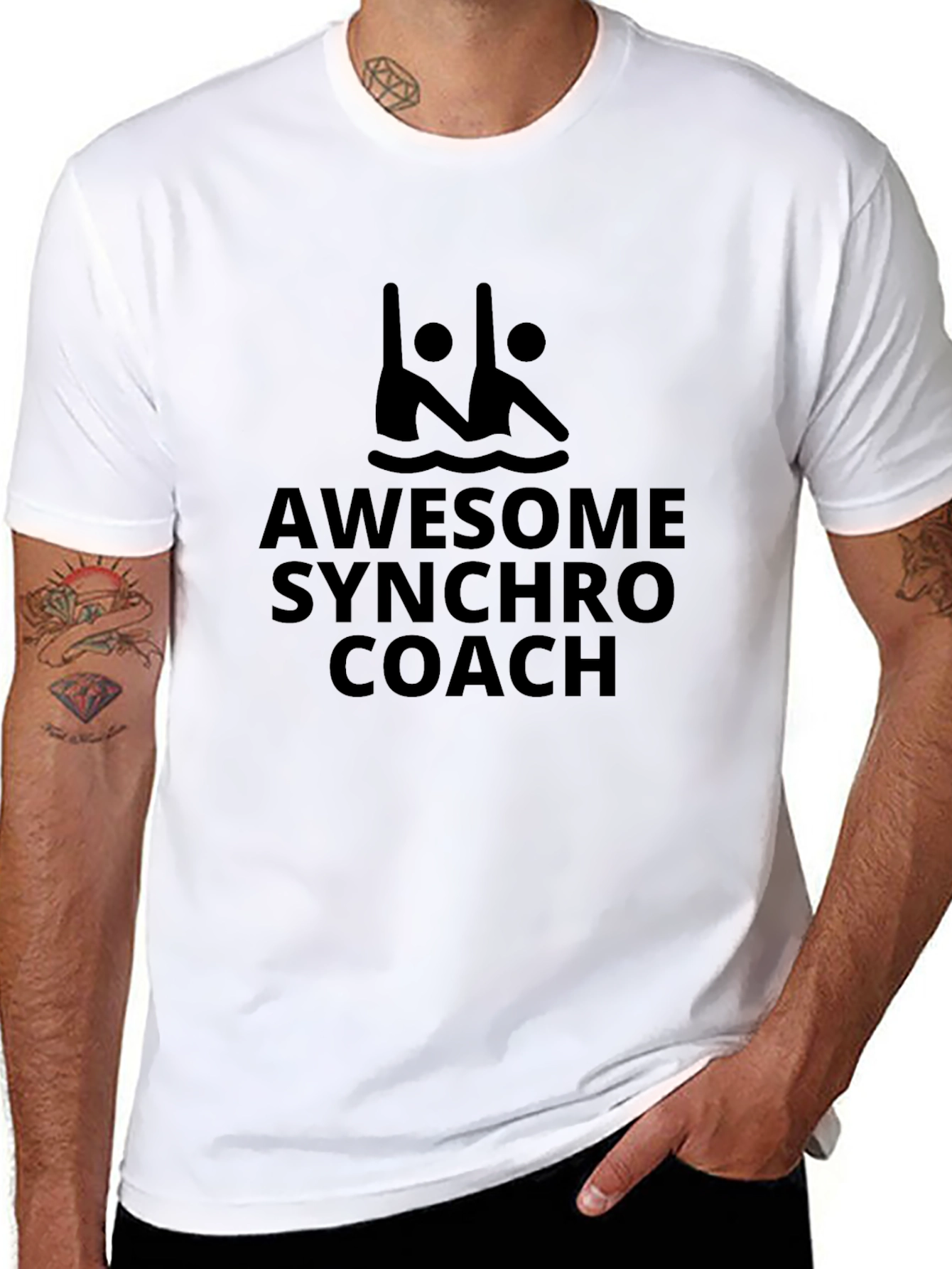 Awesome Synchro Coach Black T-Shirt