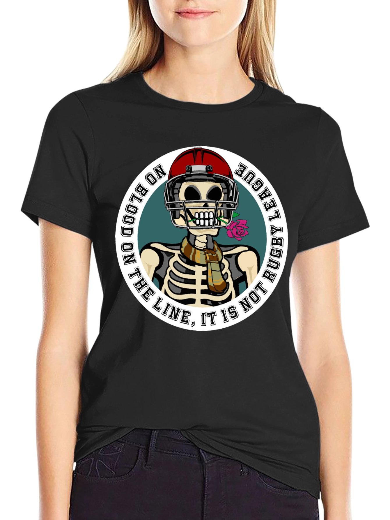 Rugby League Skeleton Graphic T-Shirt