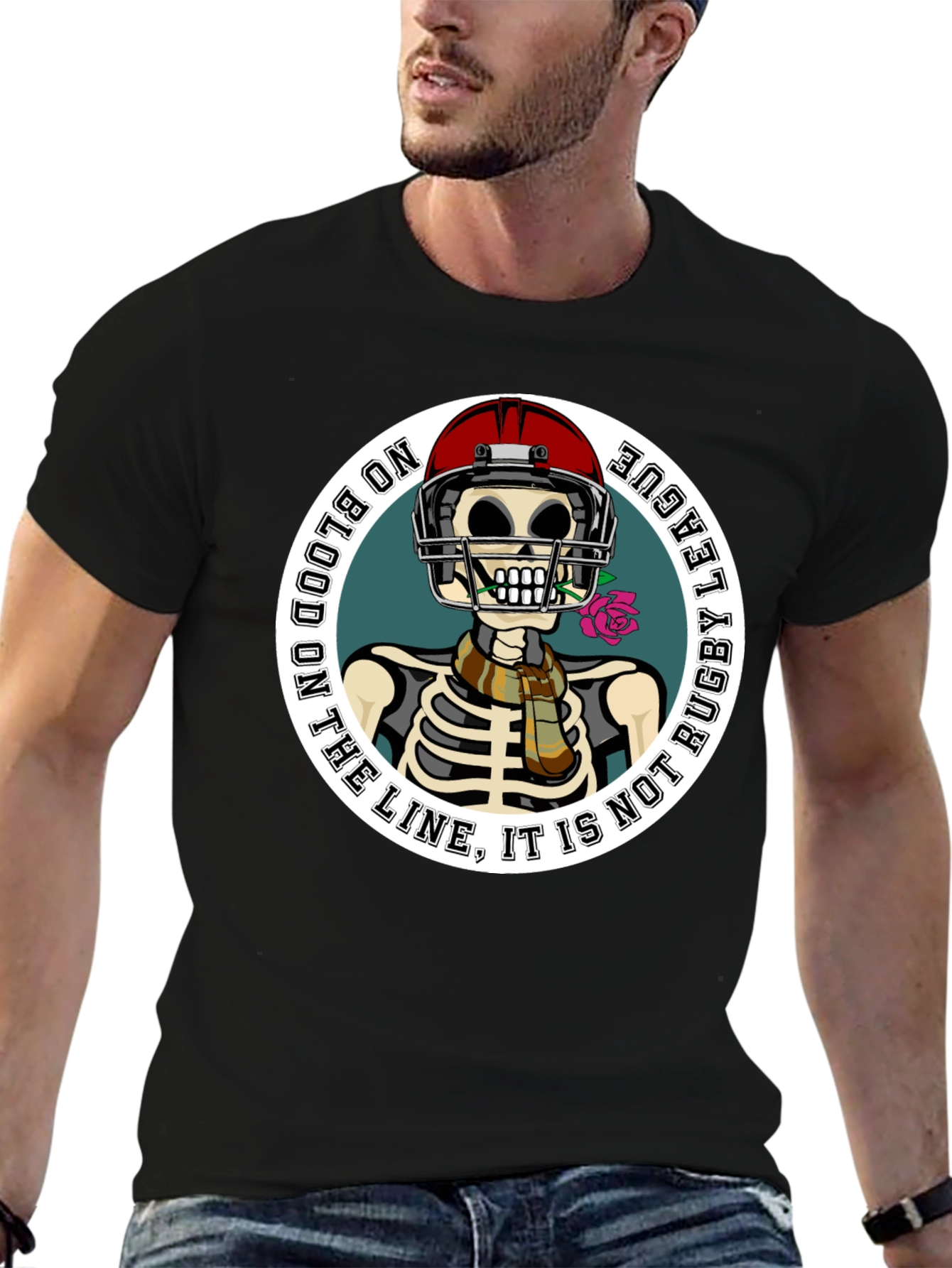 Rugby League Skeleton Graphic T-Shirt