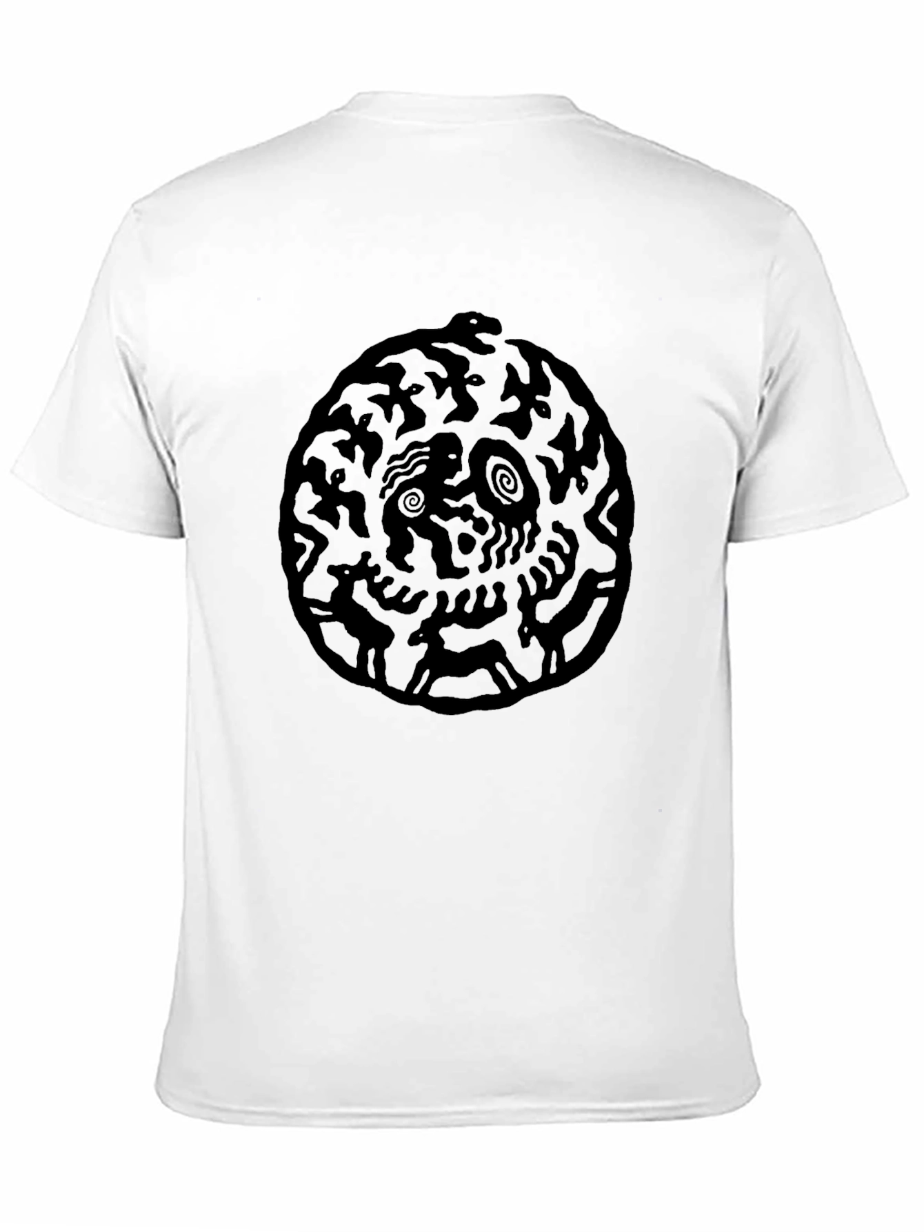 Abstract Art Black Graphic Tee - Casual Wear
