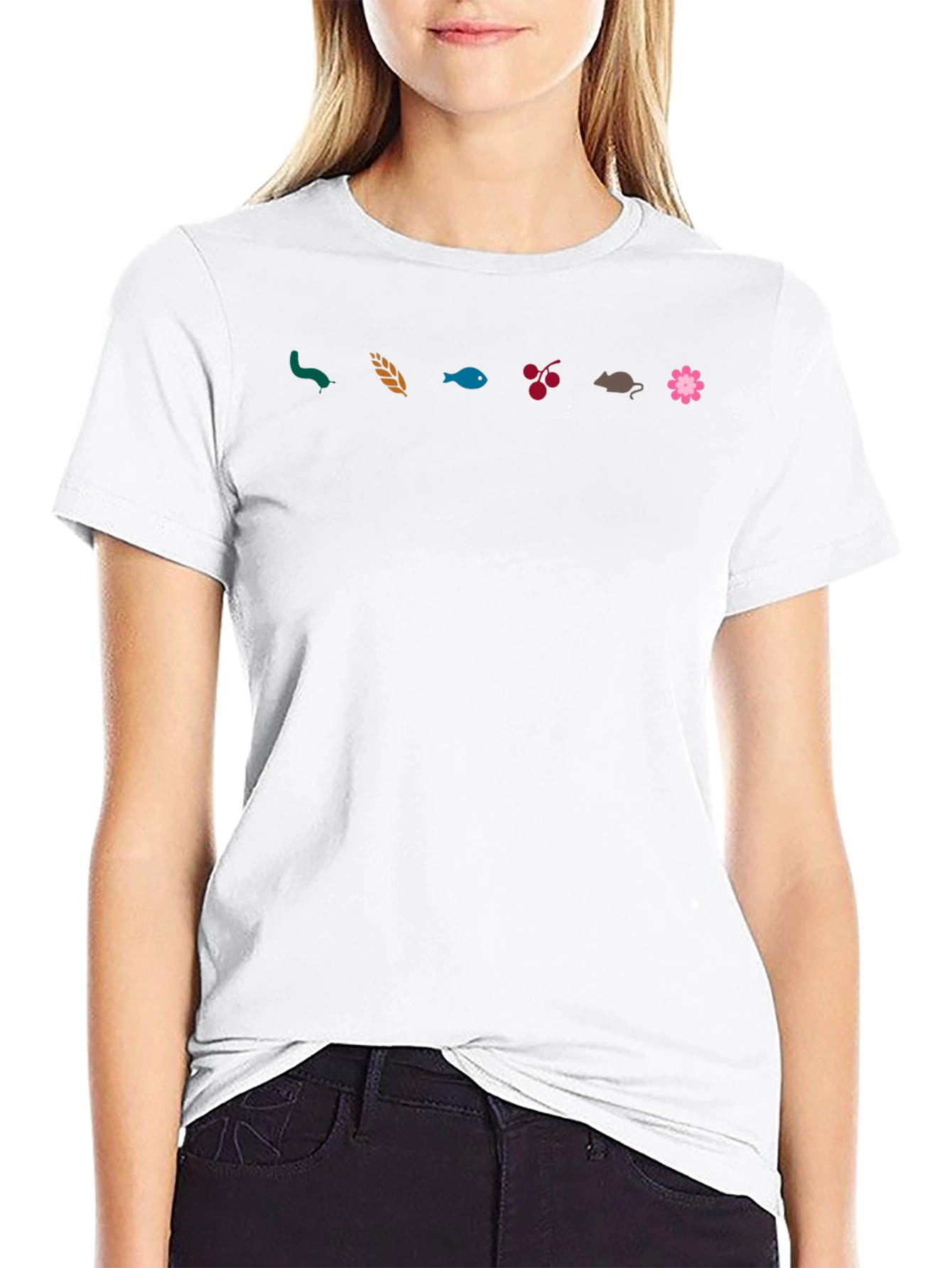 Nature-Themed Graphic T-Shirt - Black