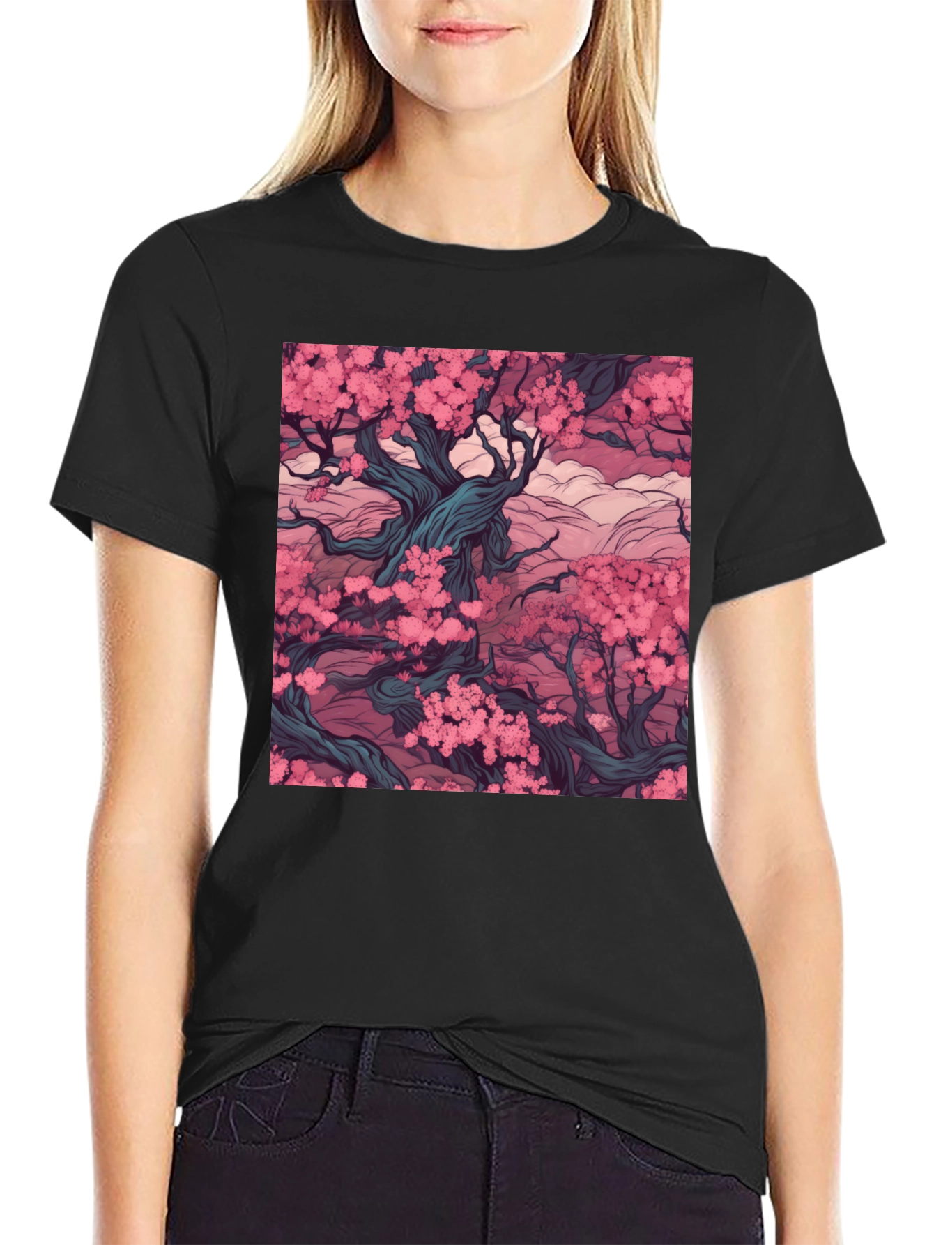 Blossom Tree Black T-Shirt
