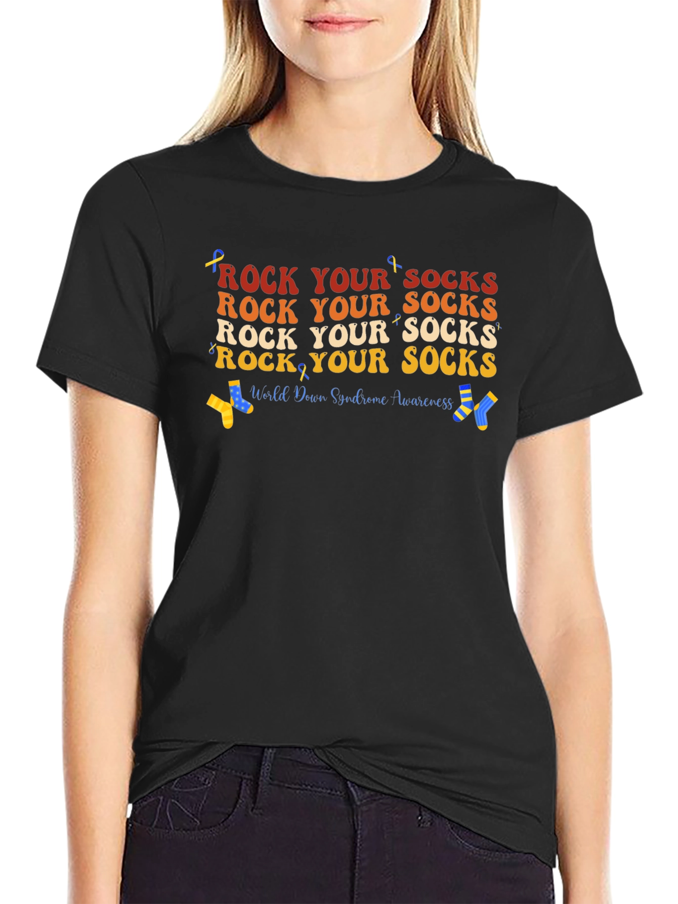 Rock Your Socks T-Shirt - Down Syndrome Awareness