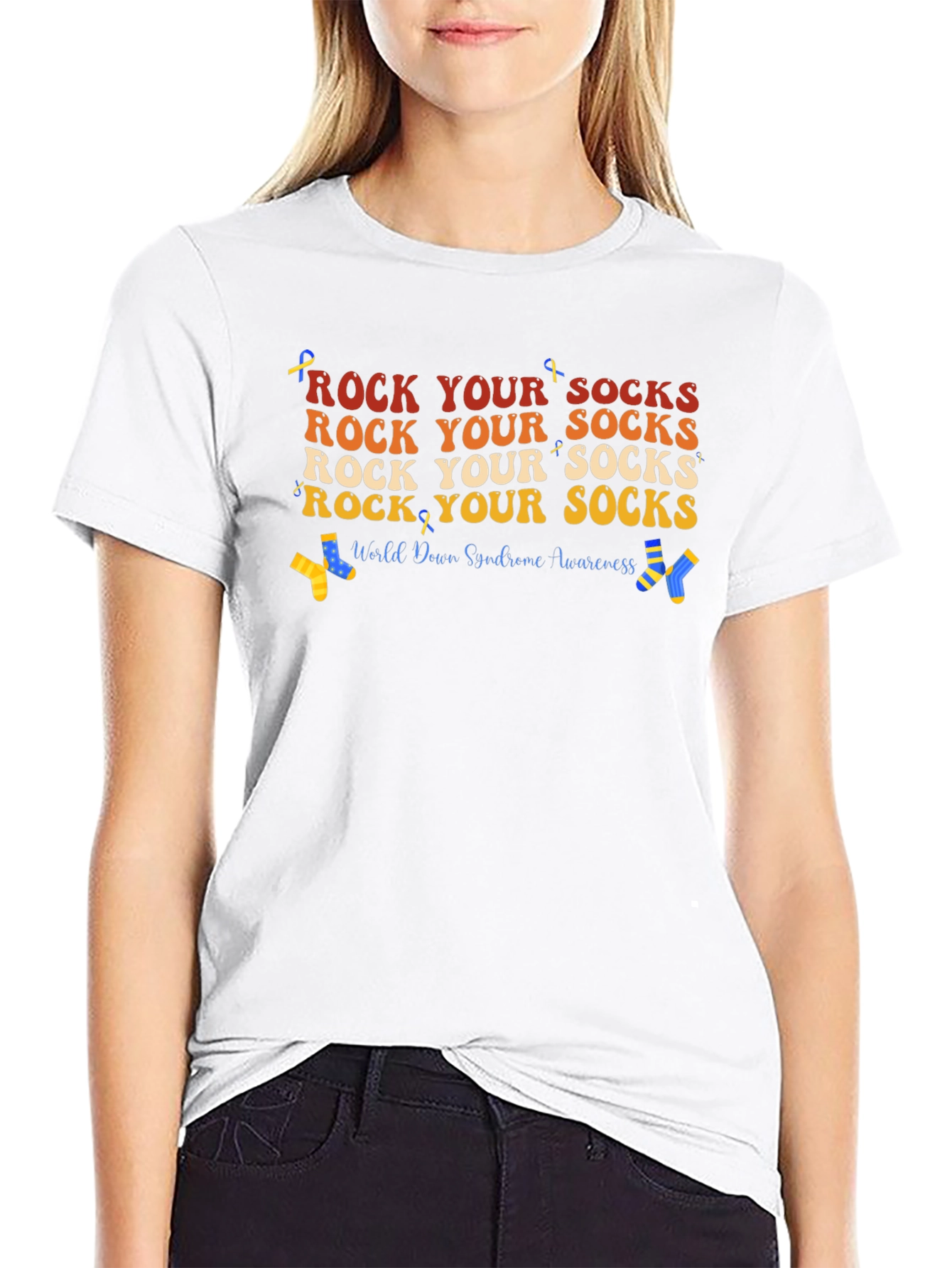 Rock Your Socks T-Shirt - Down Syndrome Awareness