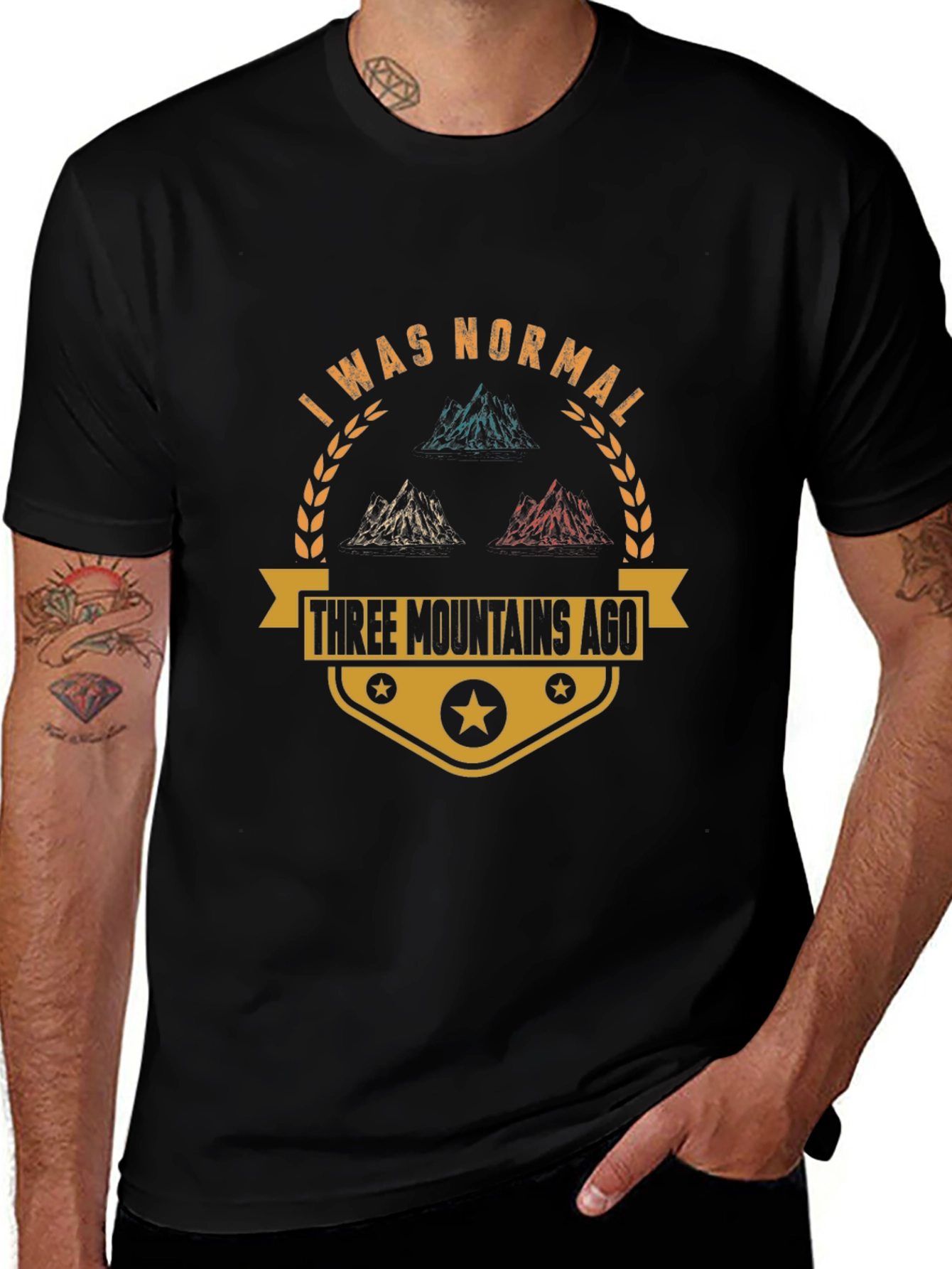 Three Mountains Ago T-Shirt - Funny Hiking Shirt