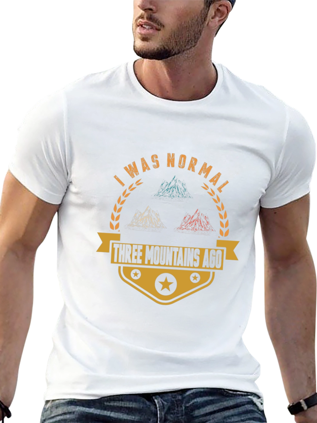 Three Mountains Ago T-Shirt - Funny Hiking Shirt