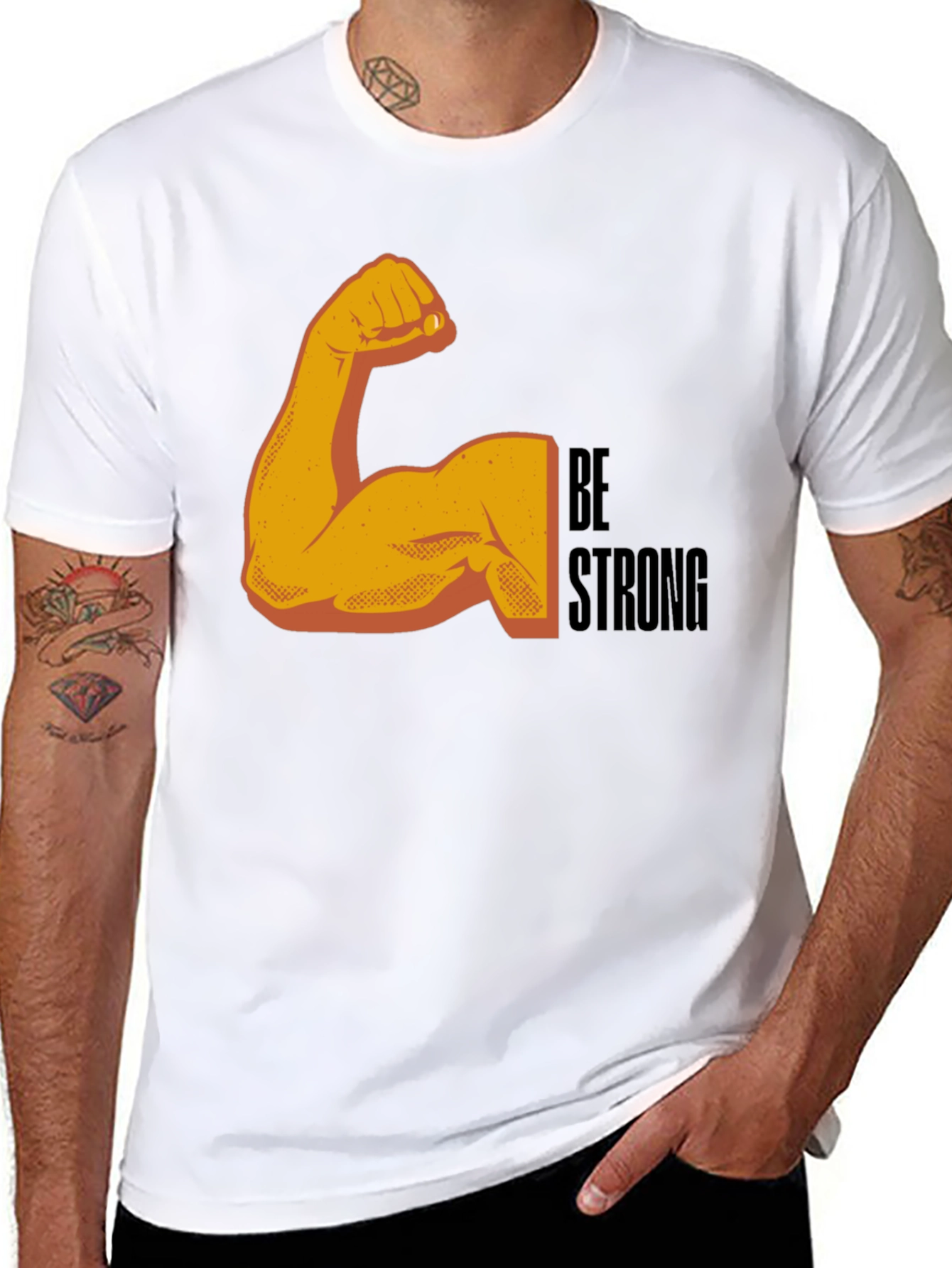 Be Strong Arm Graphic Tee - Black