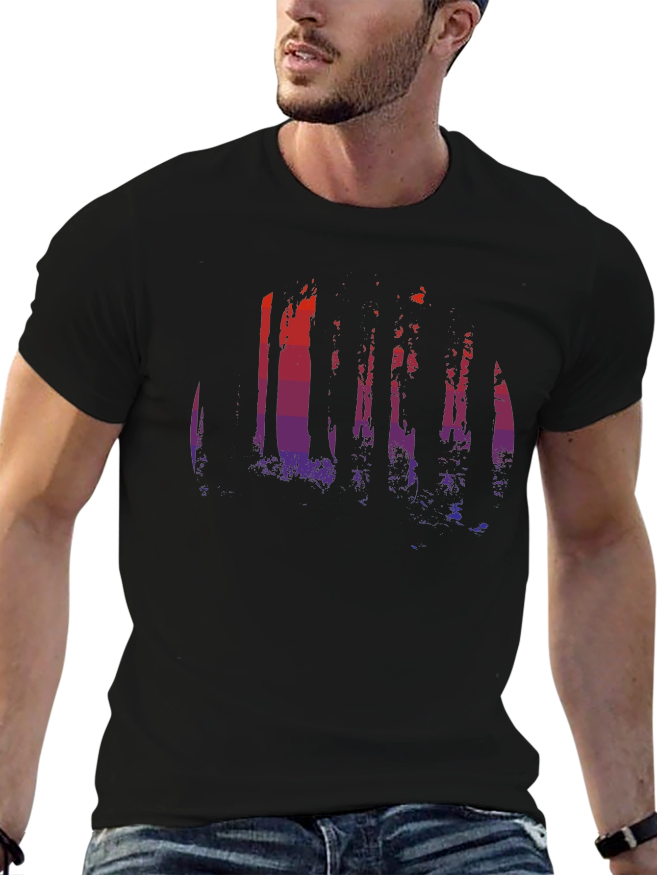 Sunset Forest Graphic Tee - Black