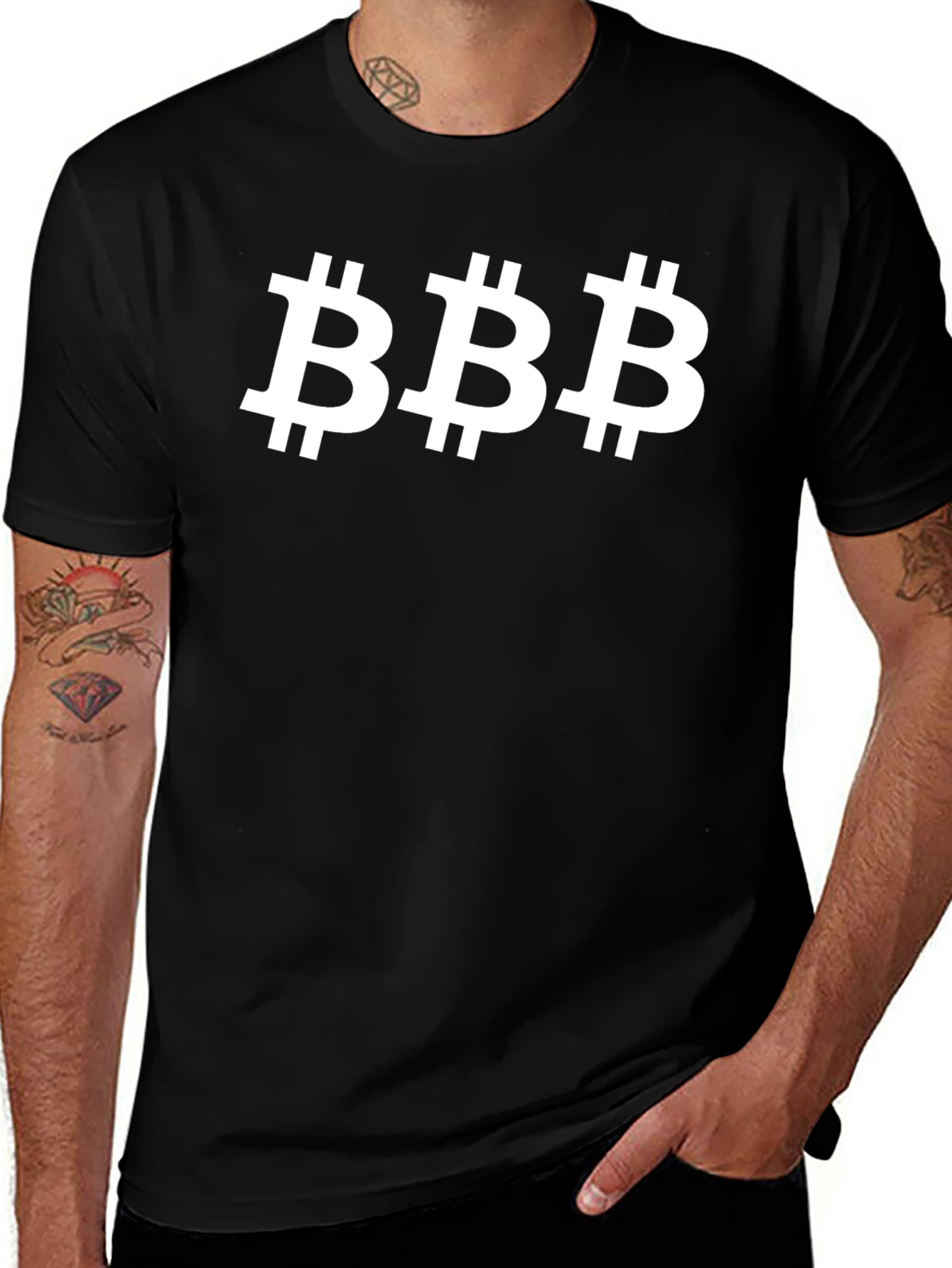 Bitcoin BBB Crypto Tee - Black Cotton Comfort
