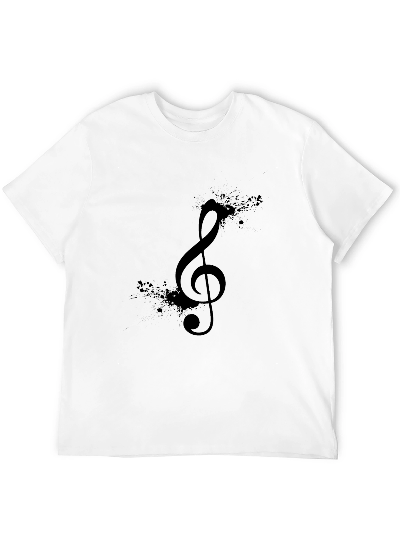 Music Note Graphic Print Black T-Shirt