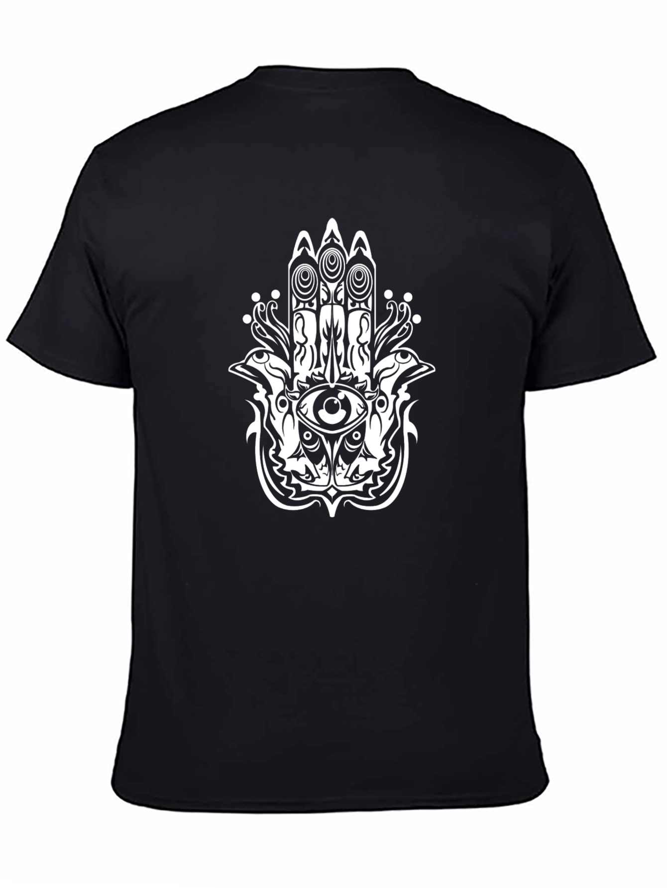 Hamsa Hand Eye Graphic T-Shirt - Black
