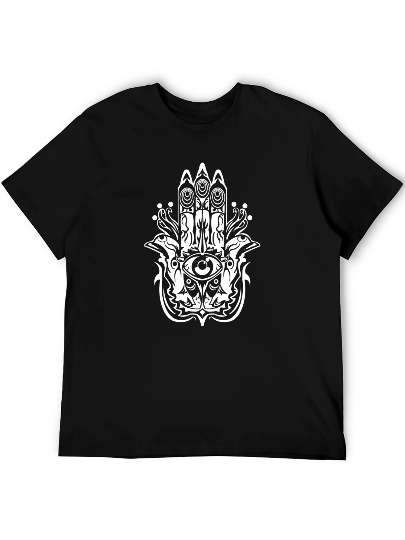Hamsa Hand Eye Graphic T-Shirt - Black
