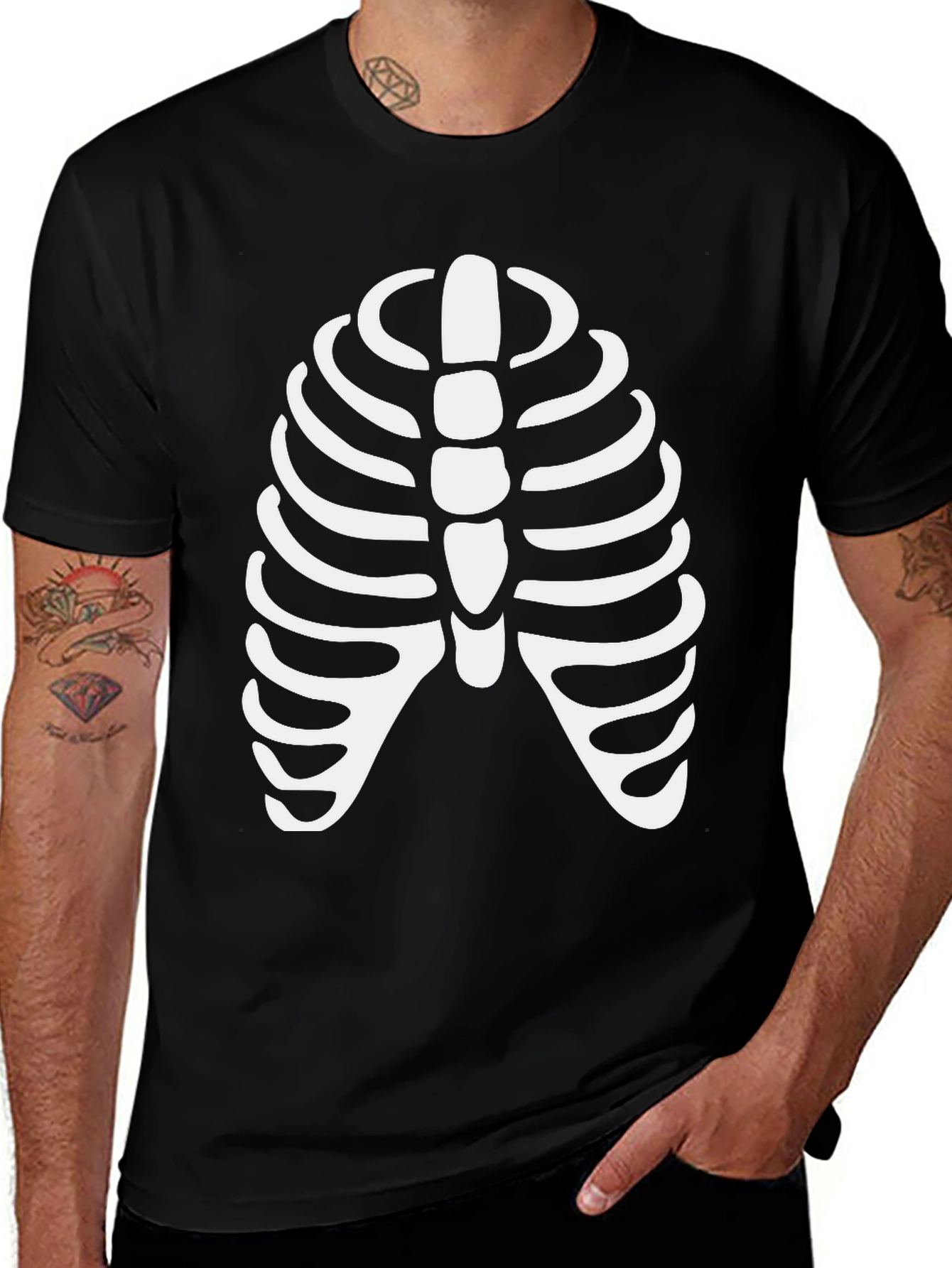 Skeleton Rib Cage Halloween Costume T-Shirt