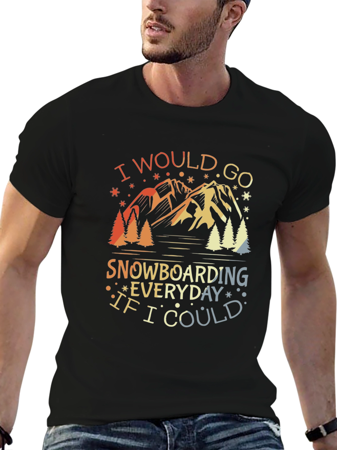 Snowboarding Everyday Graphic Tee - Mountain Adventure Shirt