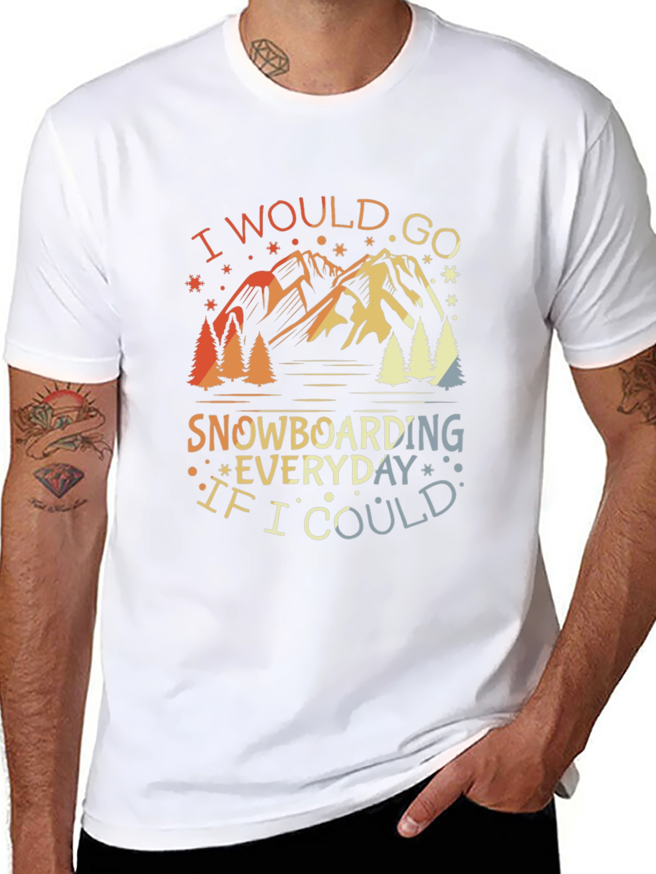 Snowboarding Everyday Graphic Tee - Mountain Adventure Shirt