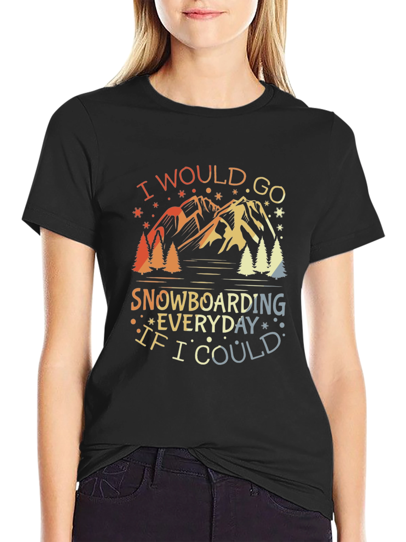Snowboarding Everyday Graphic Tee - Mountain Adventure Shirt