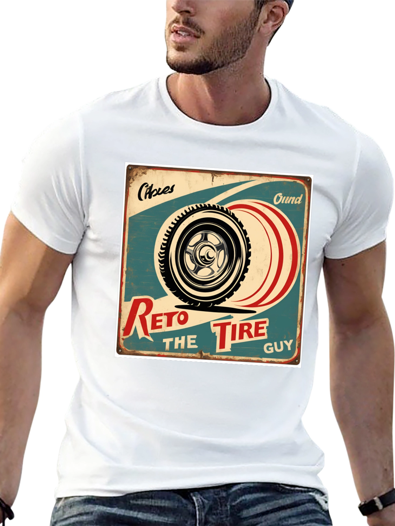 Retro Tire Guy Graphic T-Shirt